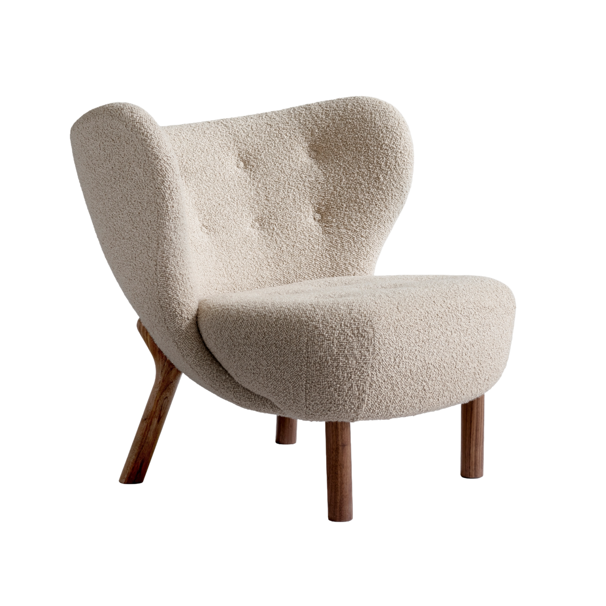 Sessel LITTLE PETRA VB1 gepolstert mit Nussbaumfuß