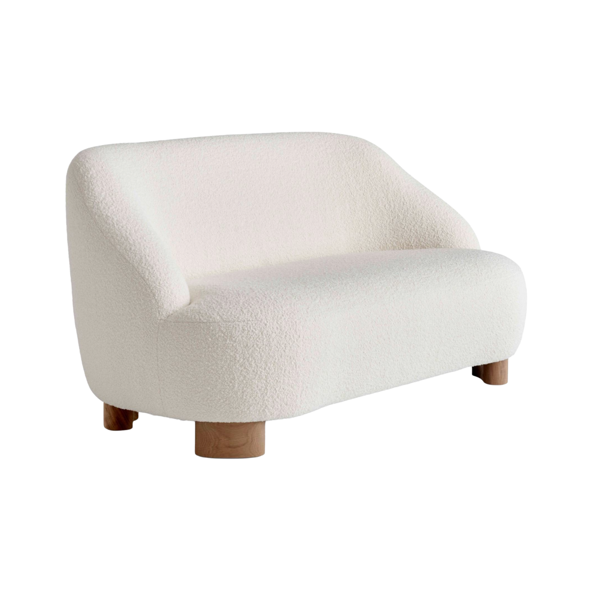 2-Sitzer Sofa MARGAS LC3 gepolstert mit Eichenbasis