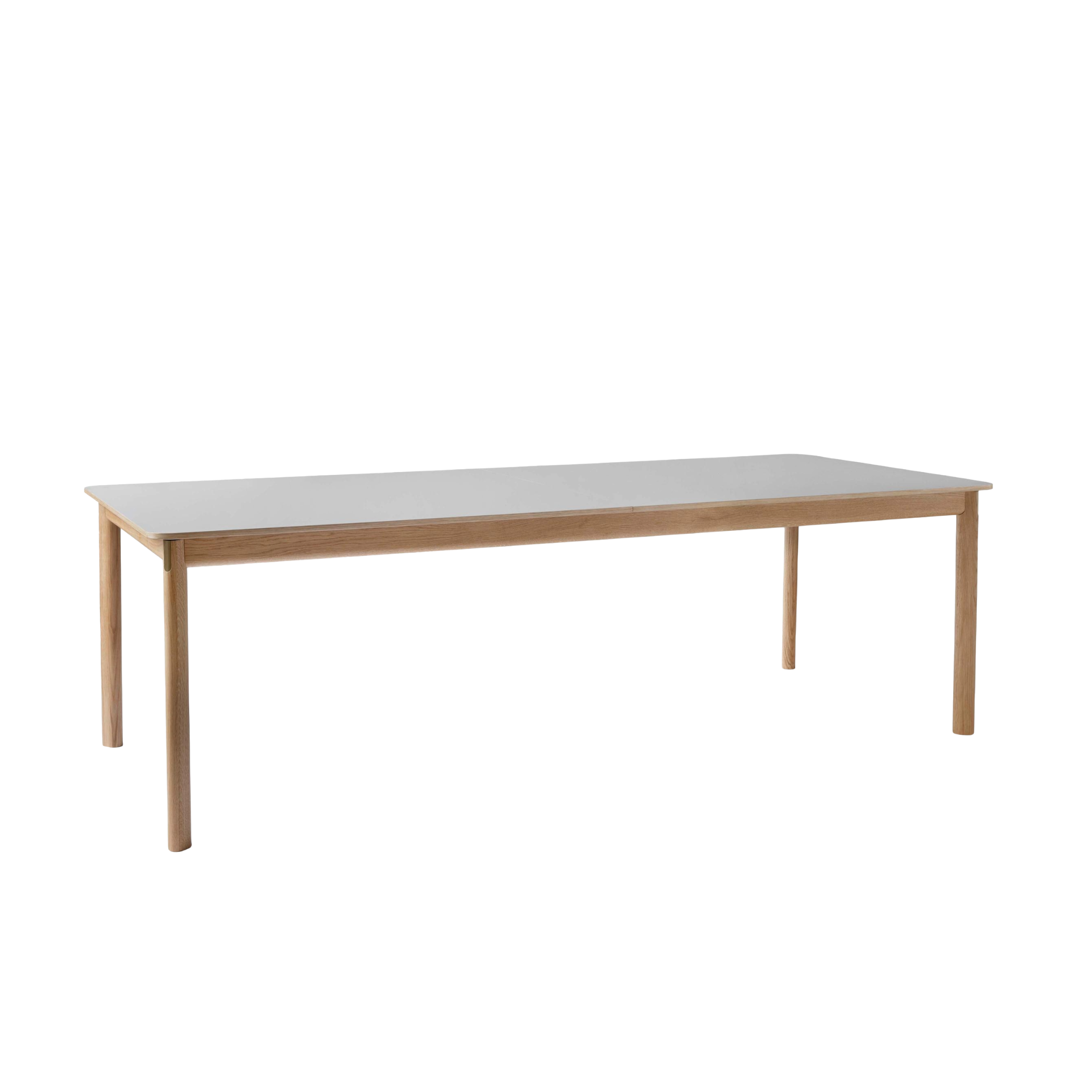 Ausziehbarer Tisch PATCH mit beigem Laminatplatte und Eichenbasis