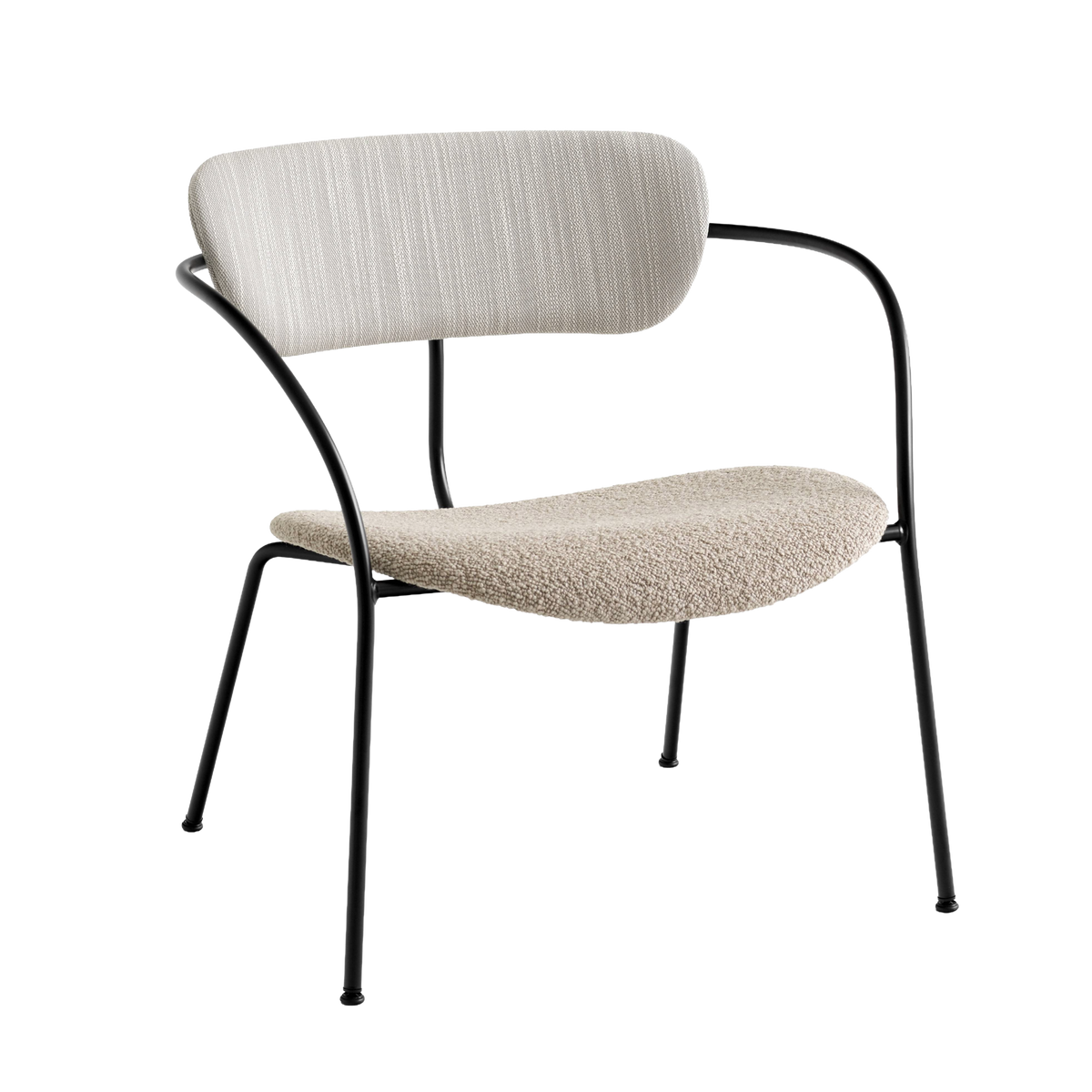 Sessel mit Armlehnen PAVILION AV11 gepolstert mit schwarzem Gestell