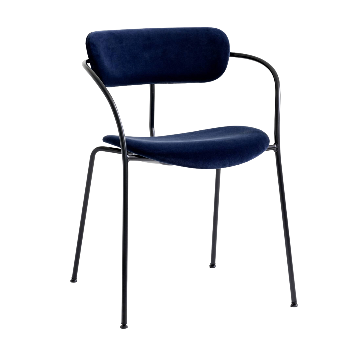 Sessel mit Armlehnen PAVILION AV13 gepolstert mit schwarzem Gestell