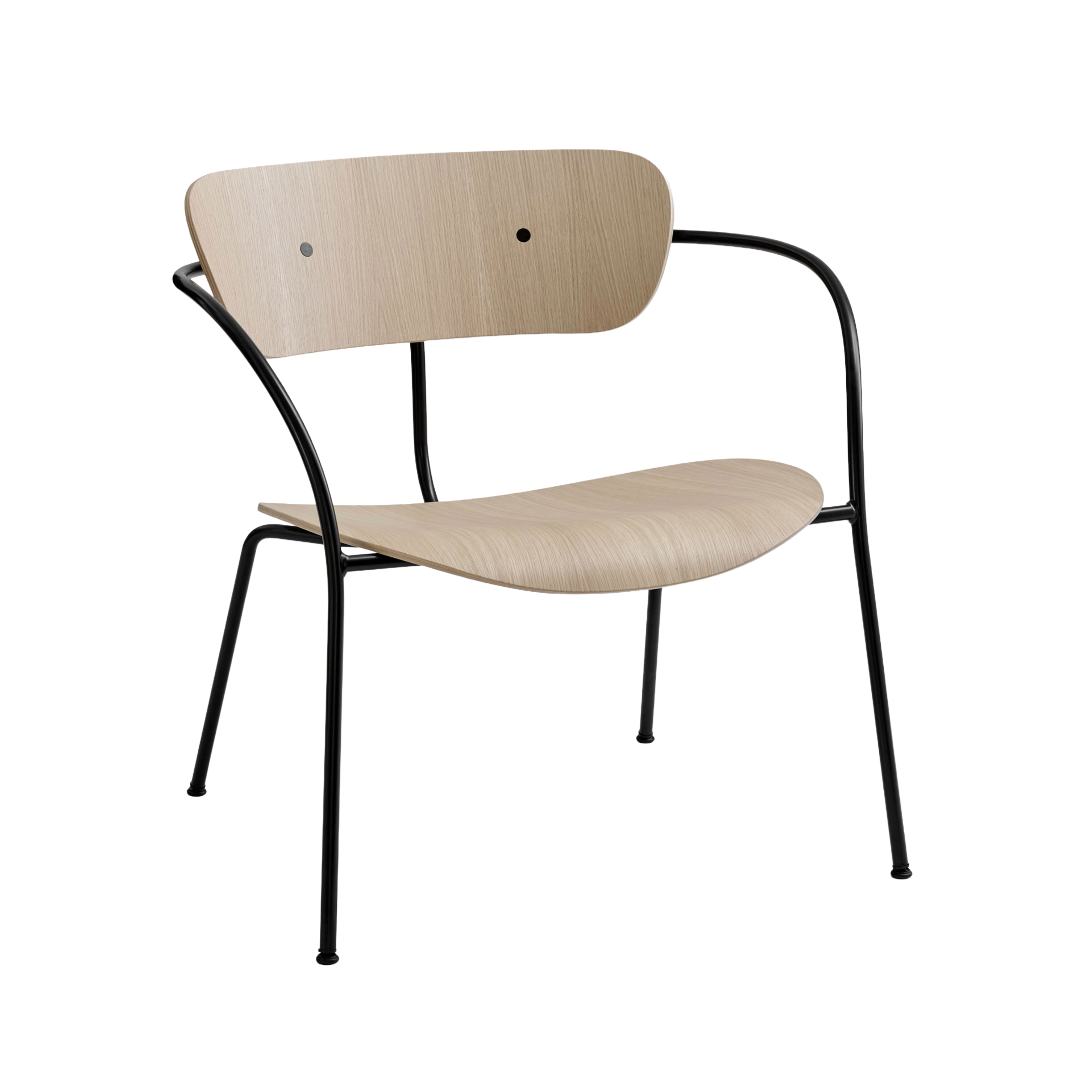 Sessel mit Armlehnen PAVILION AV5 lackierte Eiche mit schwarzem Gestell