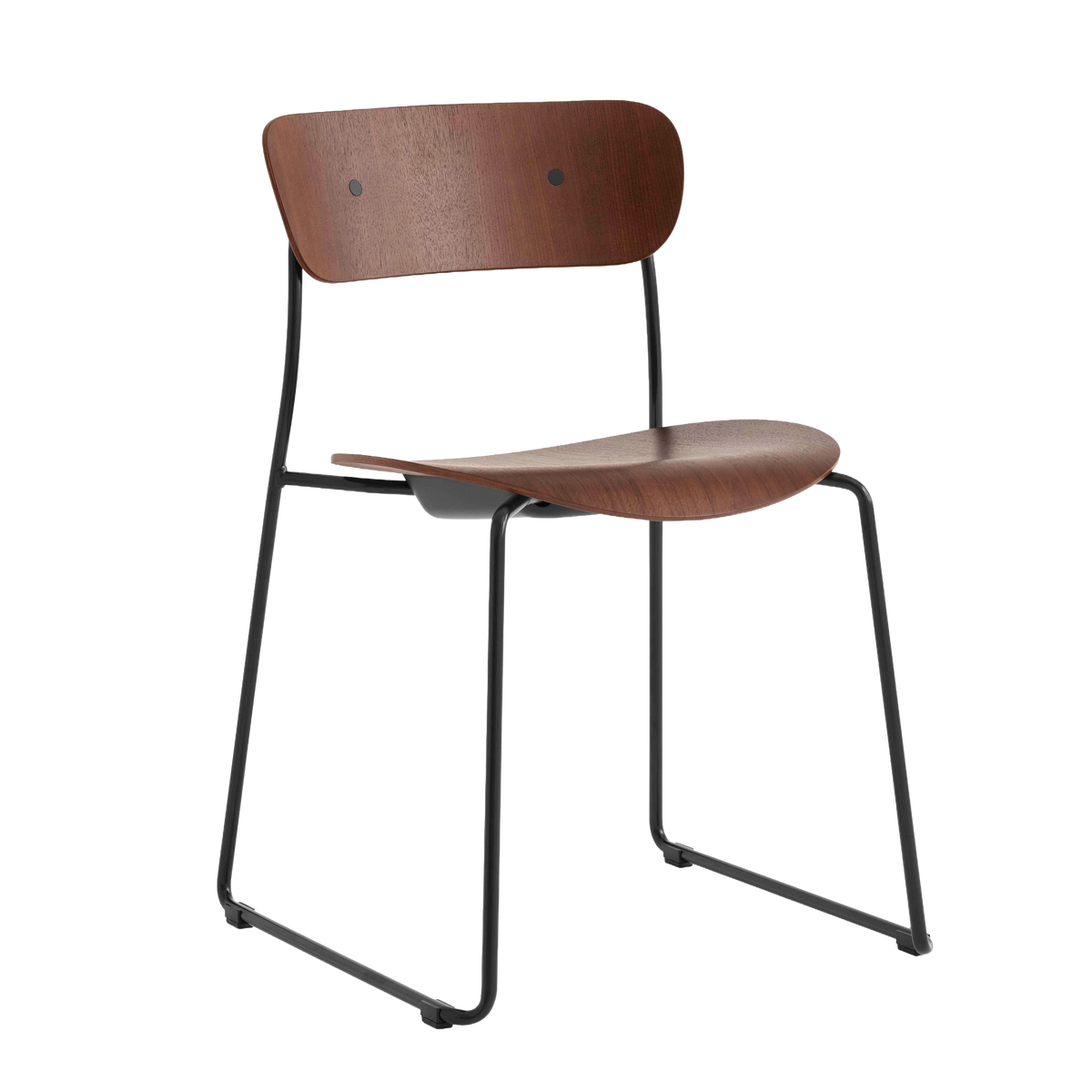 Stuhl PAVILION AV51 lackierte Nuss mit schwarzem Gestell