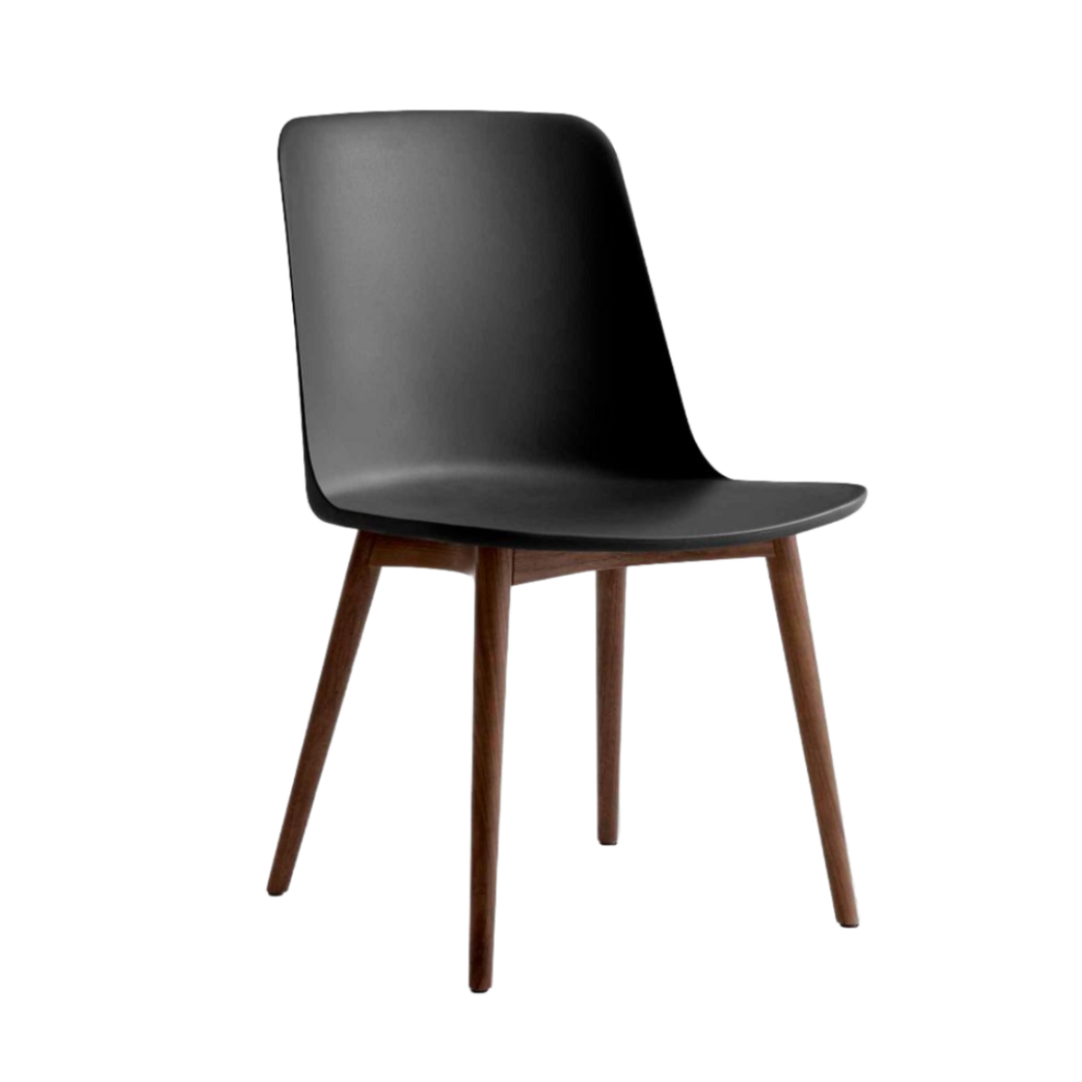 Stuhl RELY HW71 schwarz mit Nussbaumfuß