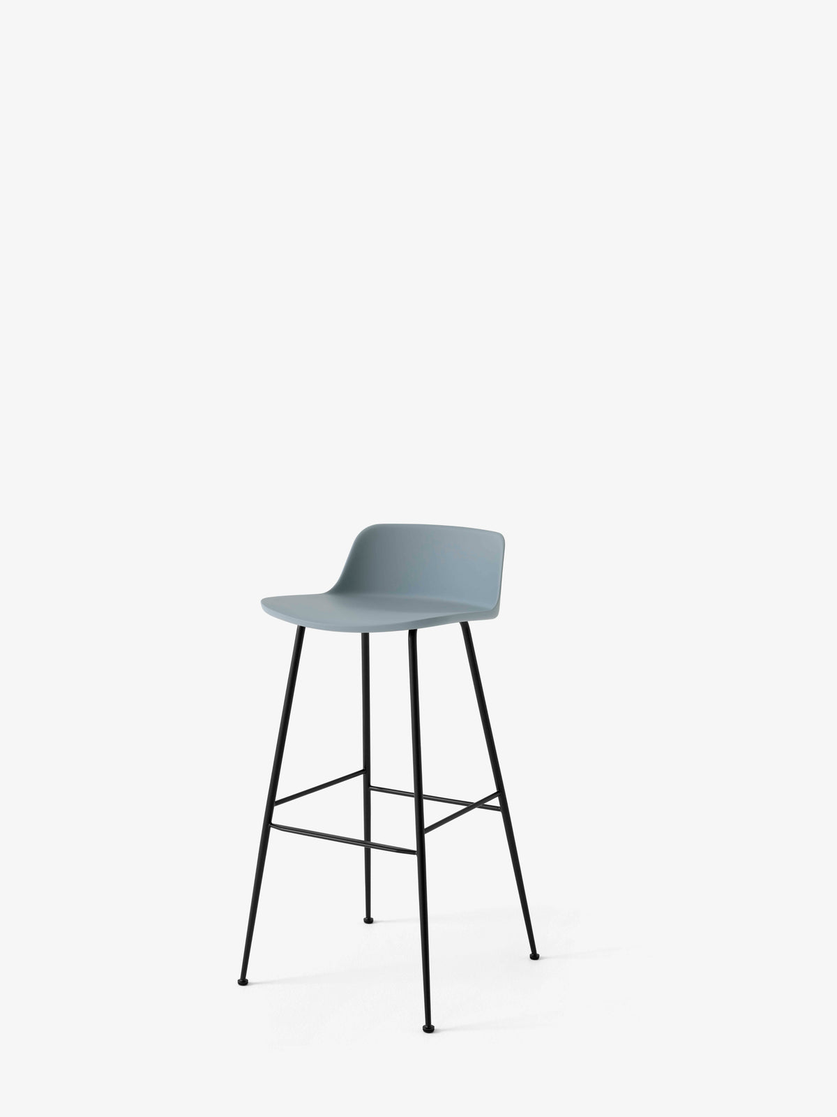 Hocker RELY himmelblau mit schwarzem Stahlgestell