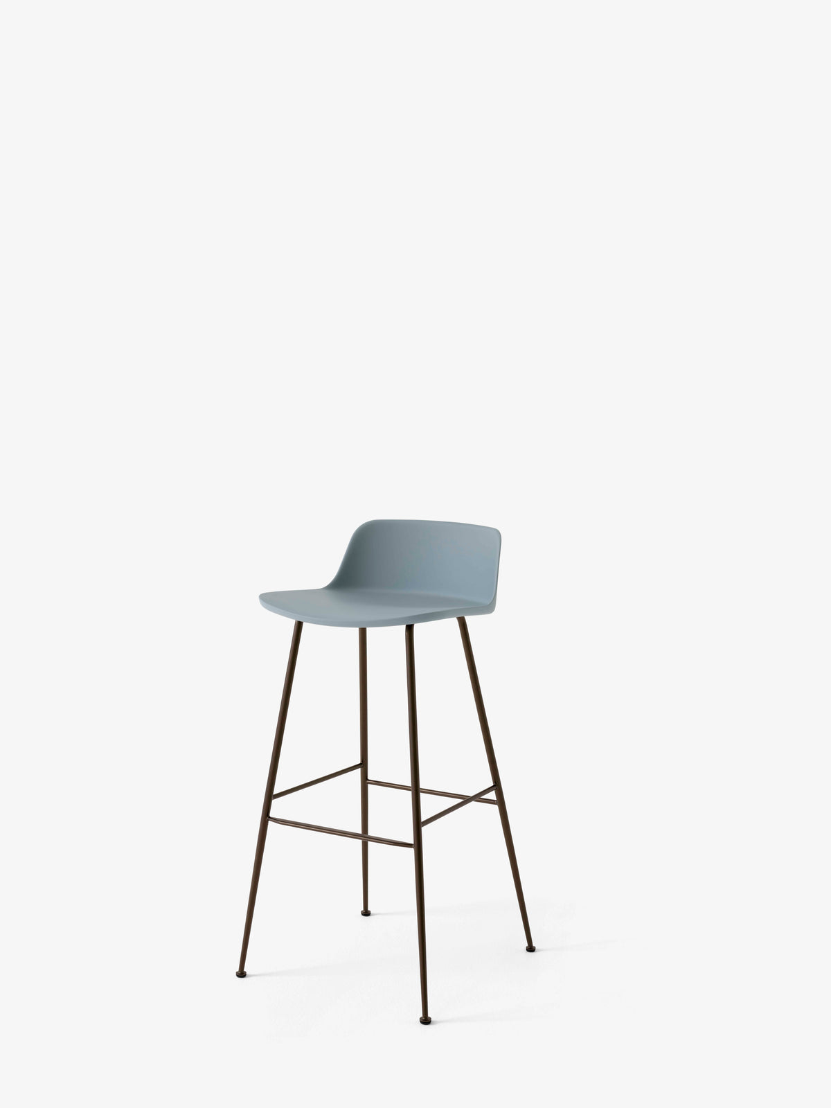 Hocker RELY himmelblau mit braunem Stahlgestell