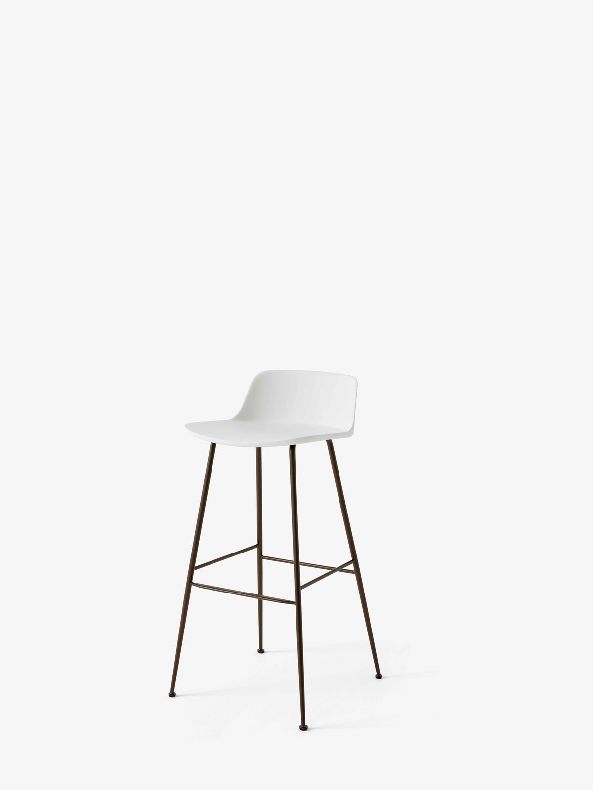 Hocker RELY weiß mit braunem Stahlgestell