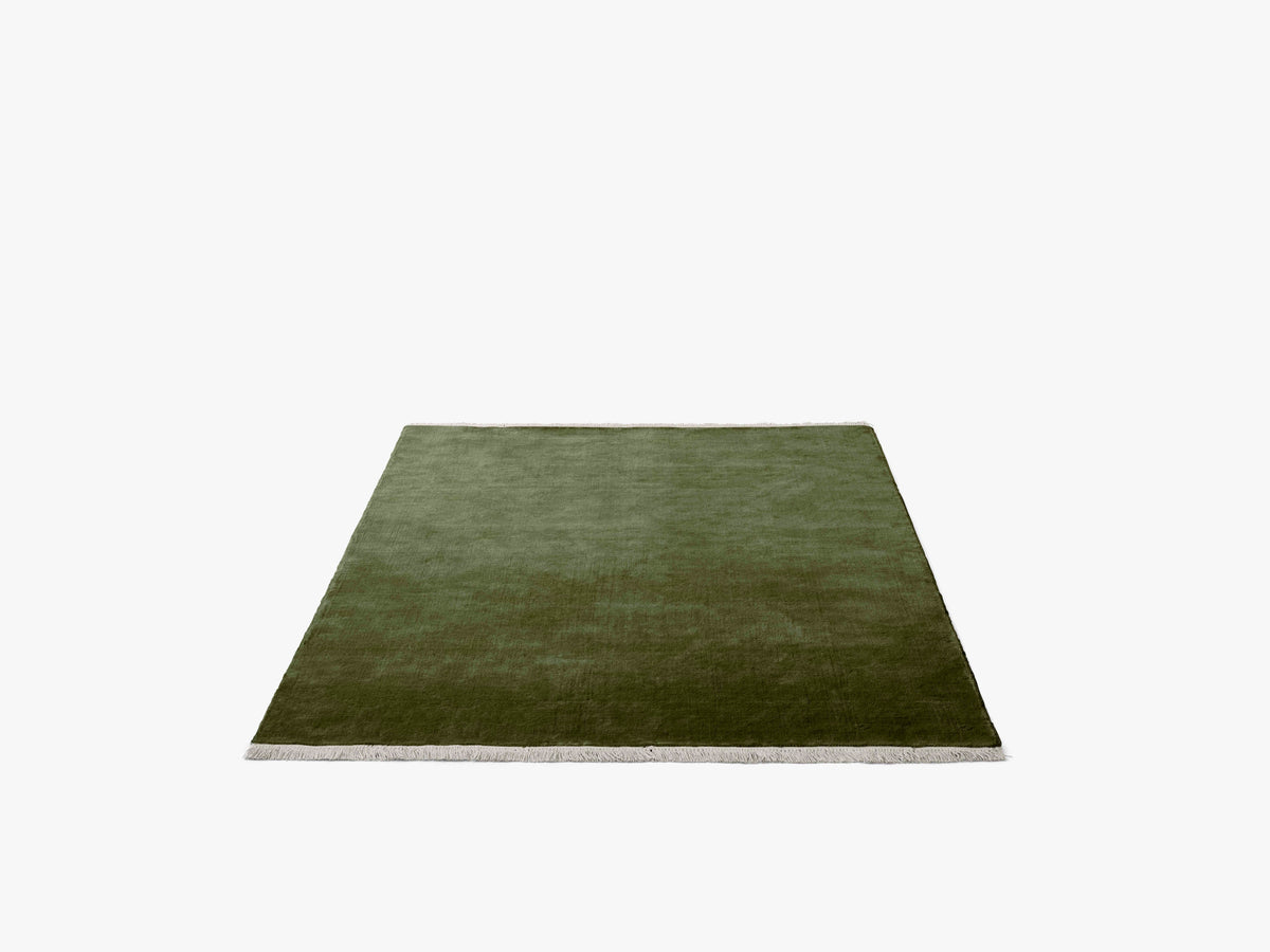Teppich mit Fransen THE MOOR dunkelgrün