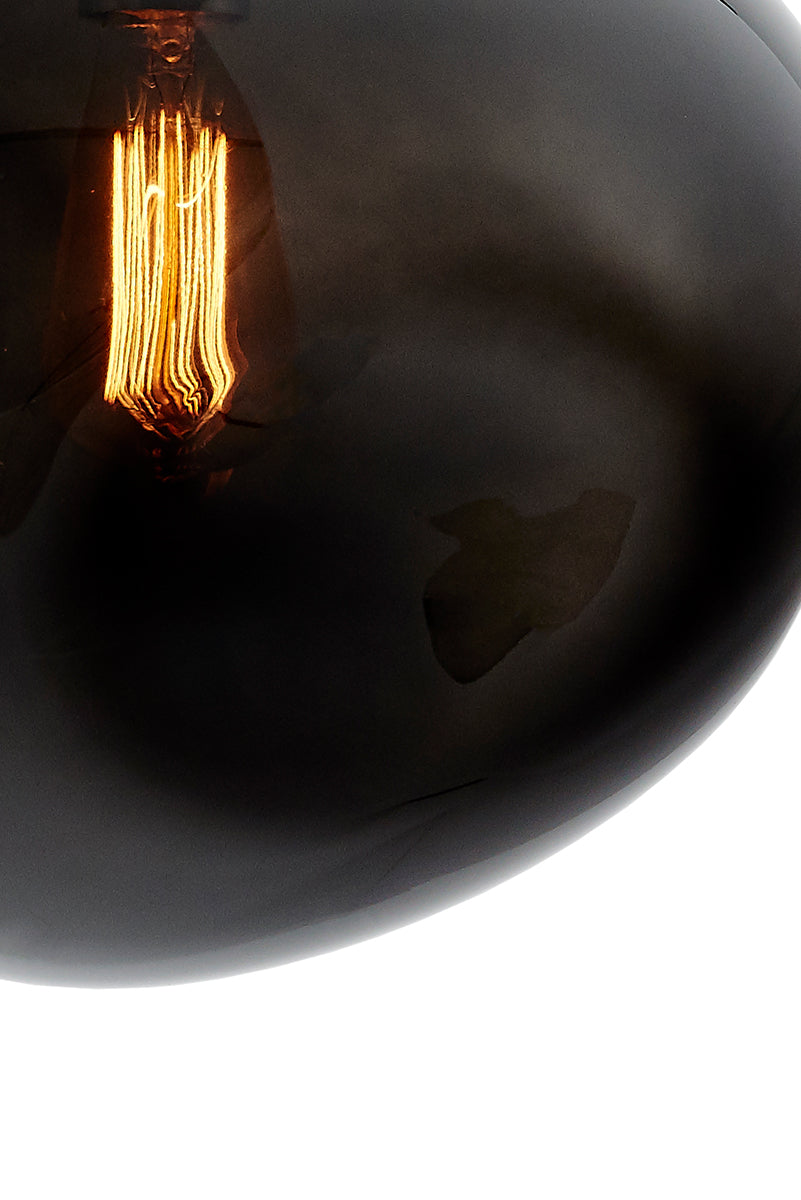 AVIA 3 three-point pendant lamp smoky black with silver finish