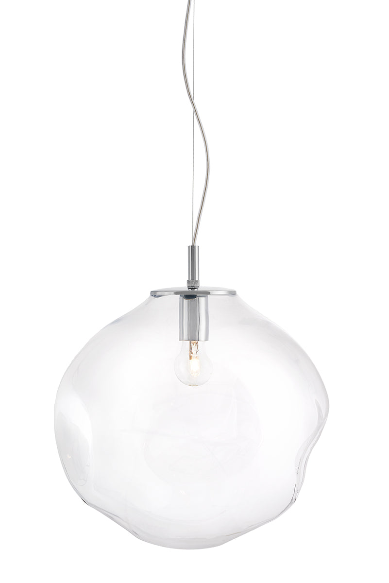 AVIA pendant lamp transparent with silver finish