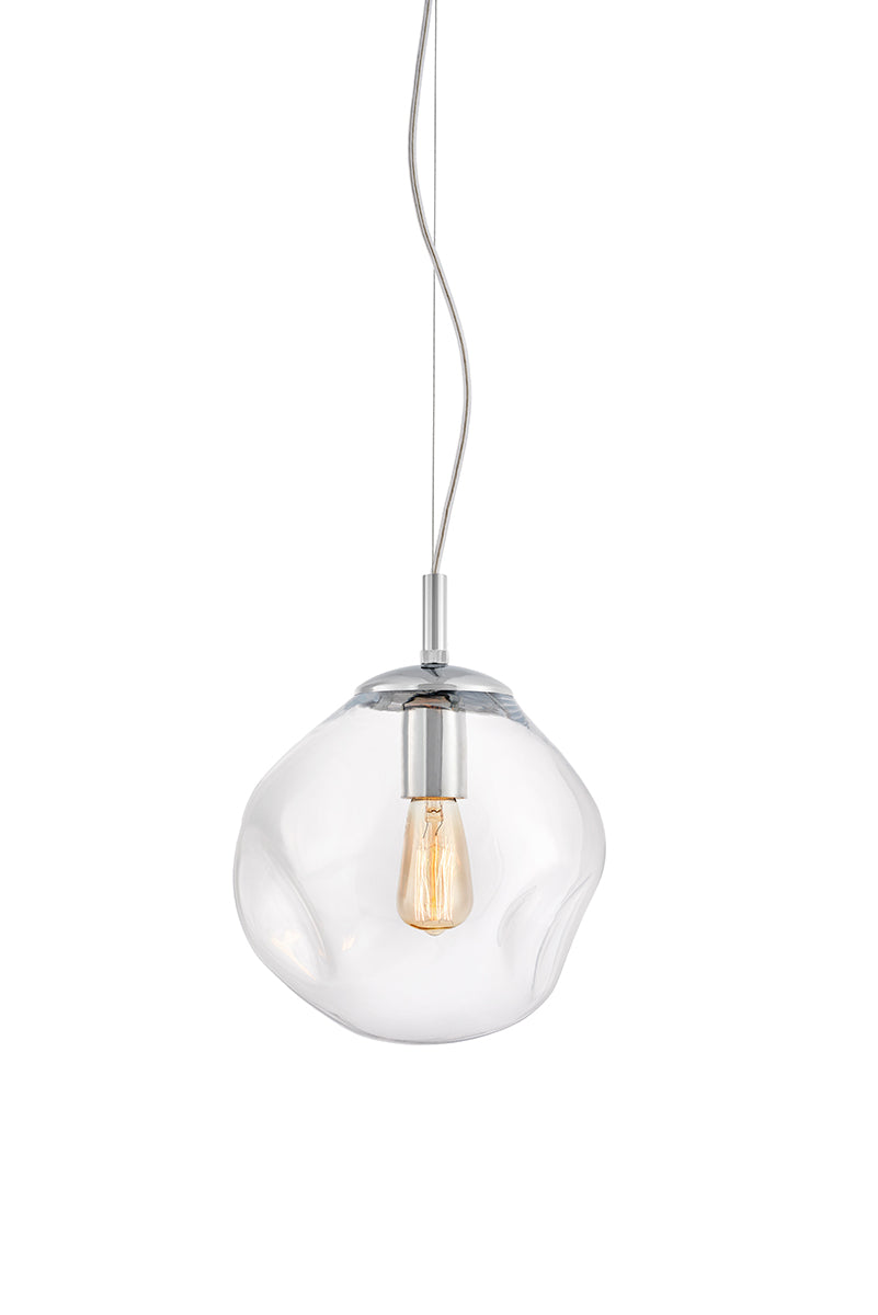 AVIA pendant lamp transparent with silver finish