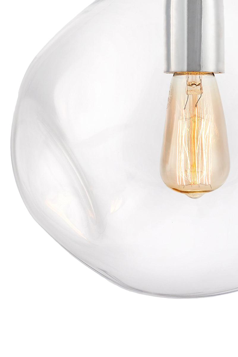 AVIA pendant lamp transparent with silver finish