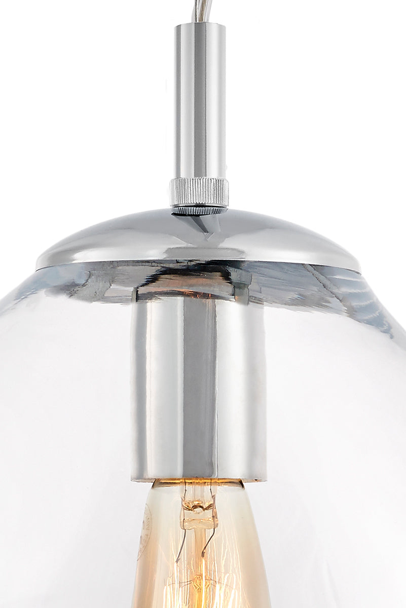 AVIA pendant lamp transparent with silver finish