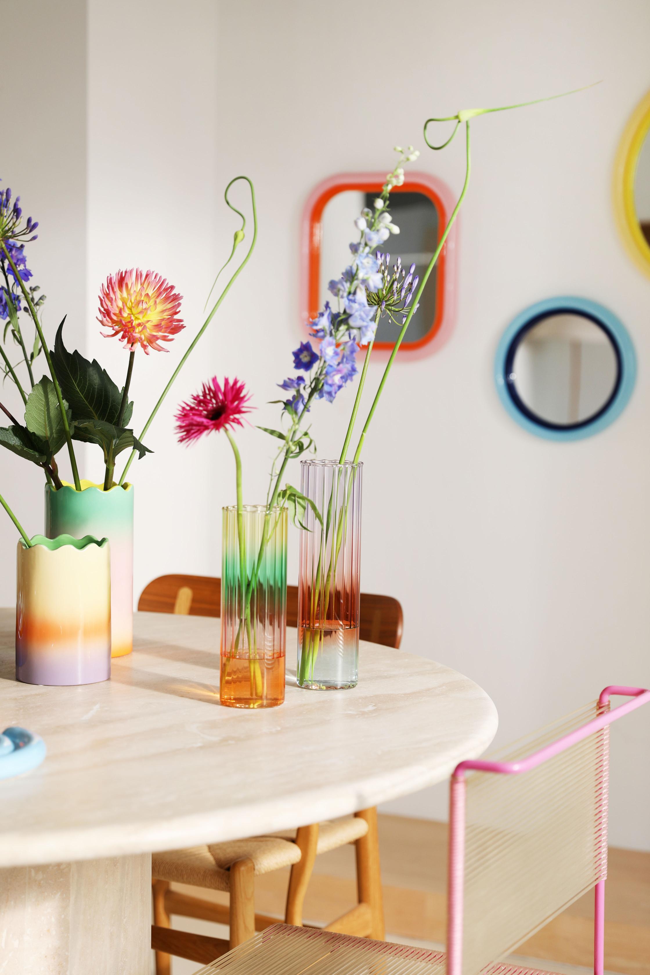 Vase GRADIENT lila mit orange