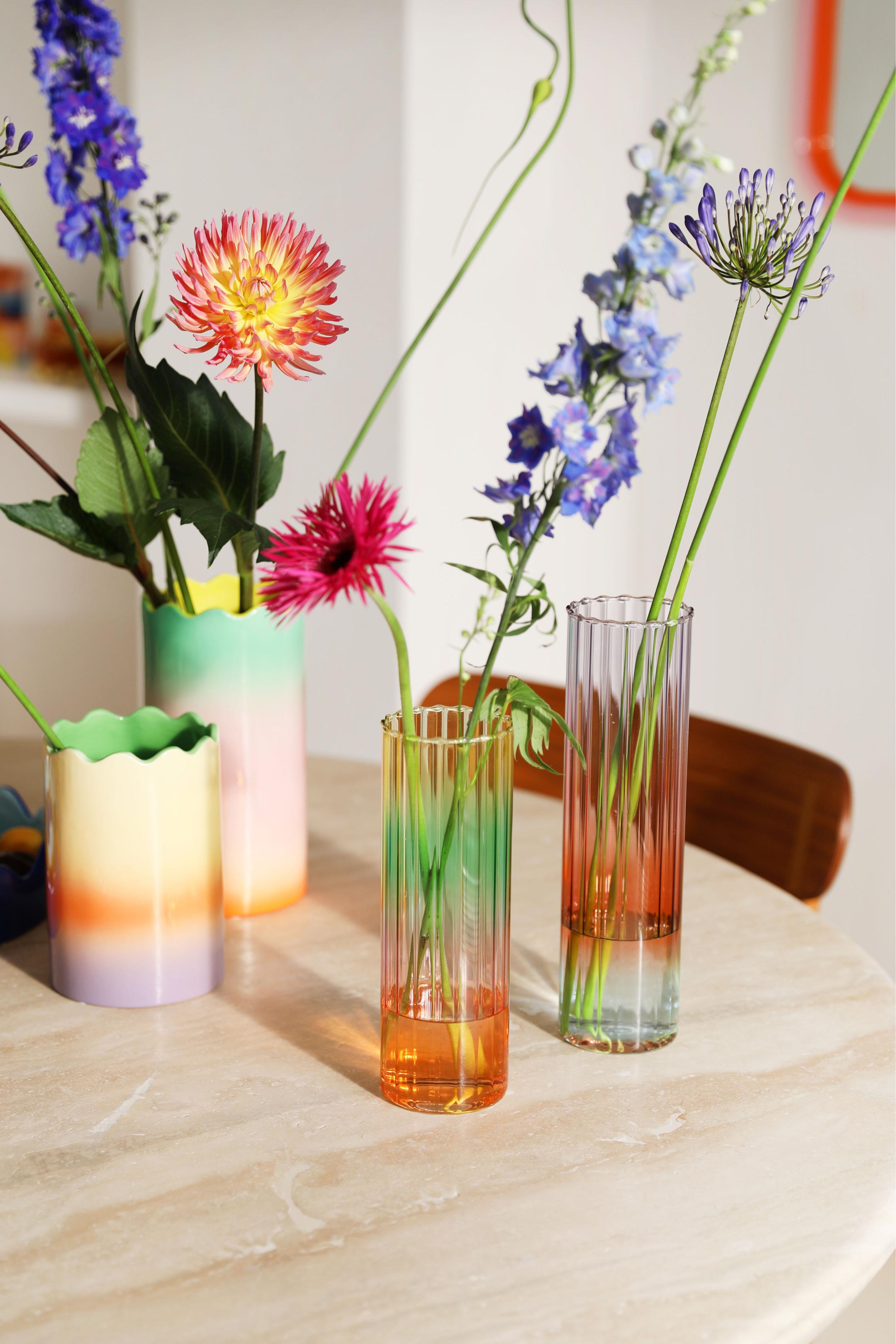 Vase GRADIENT grün mit orange