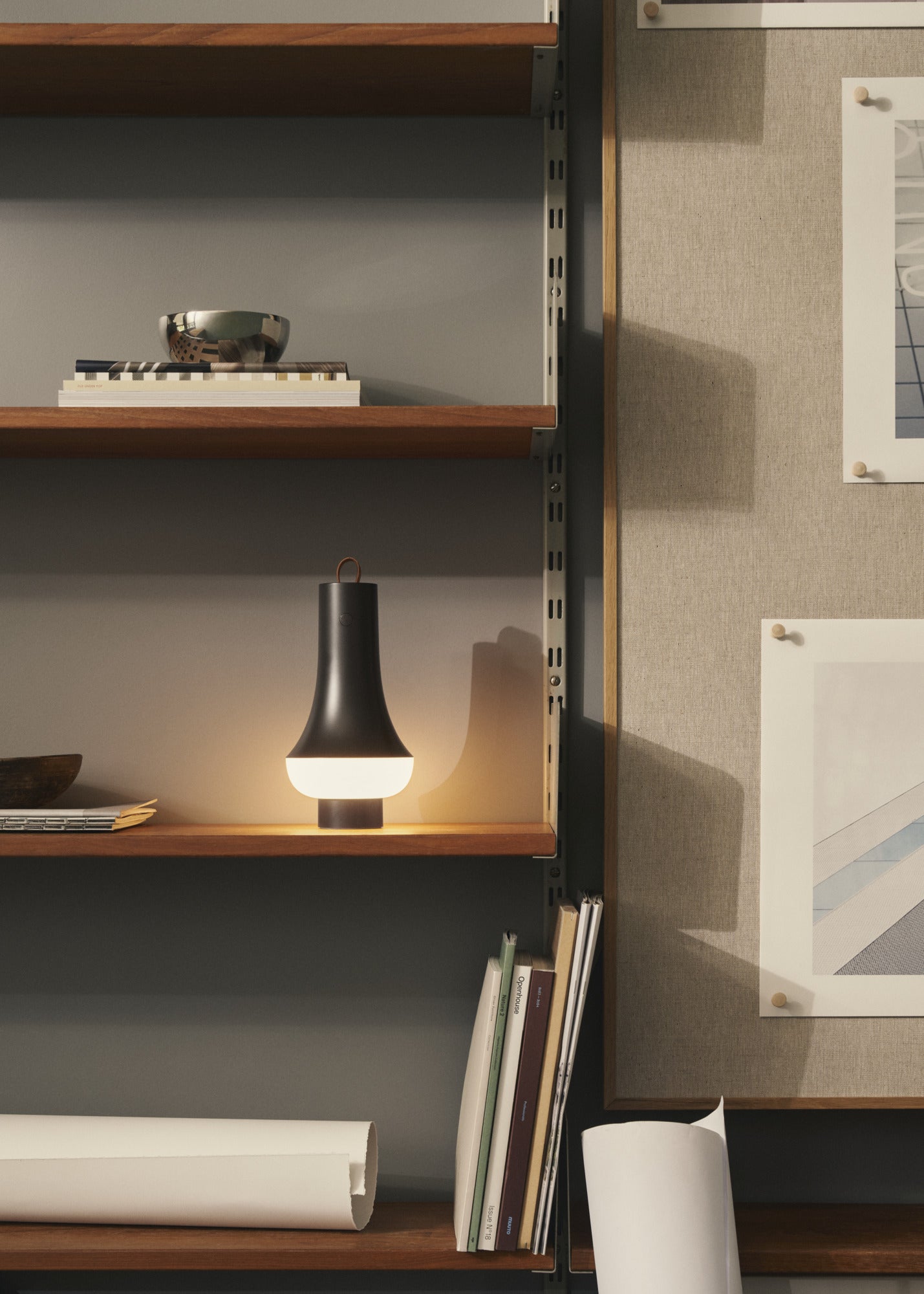 Portable lamp TOMOSHI dark brown