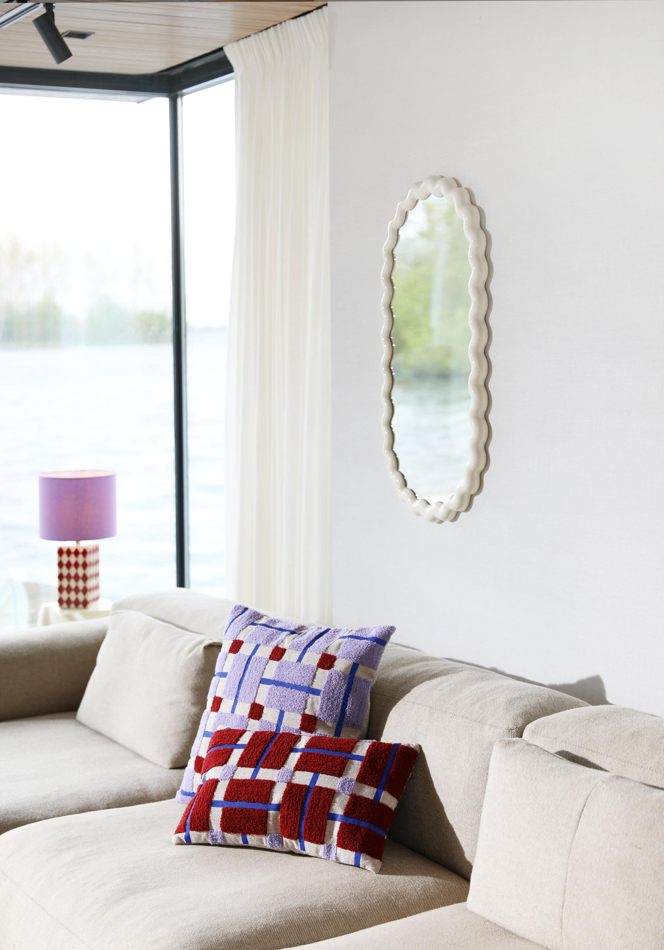 PLANO Cushion Cover Purple with Beige and Burgundy