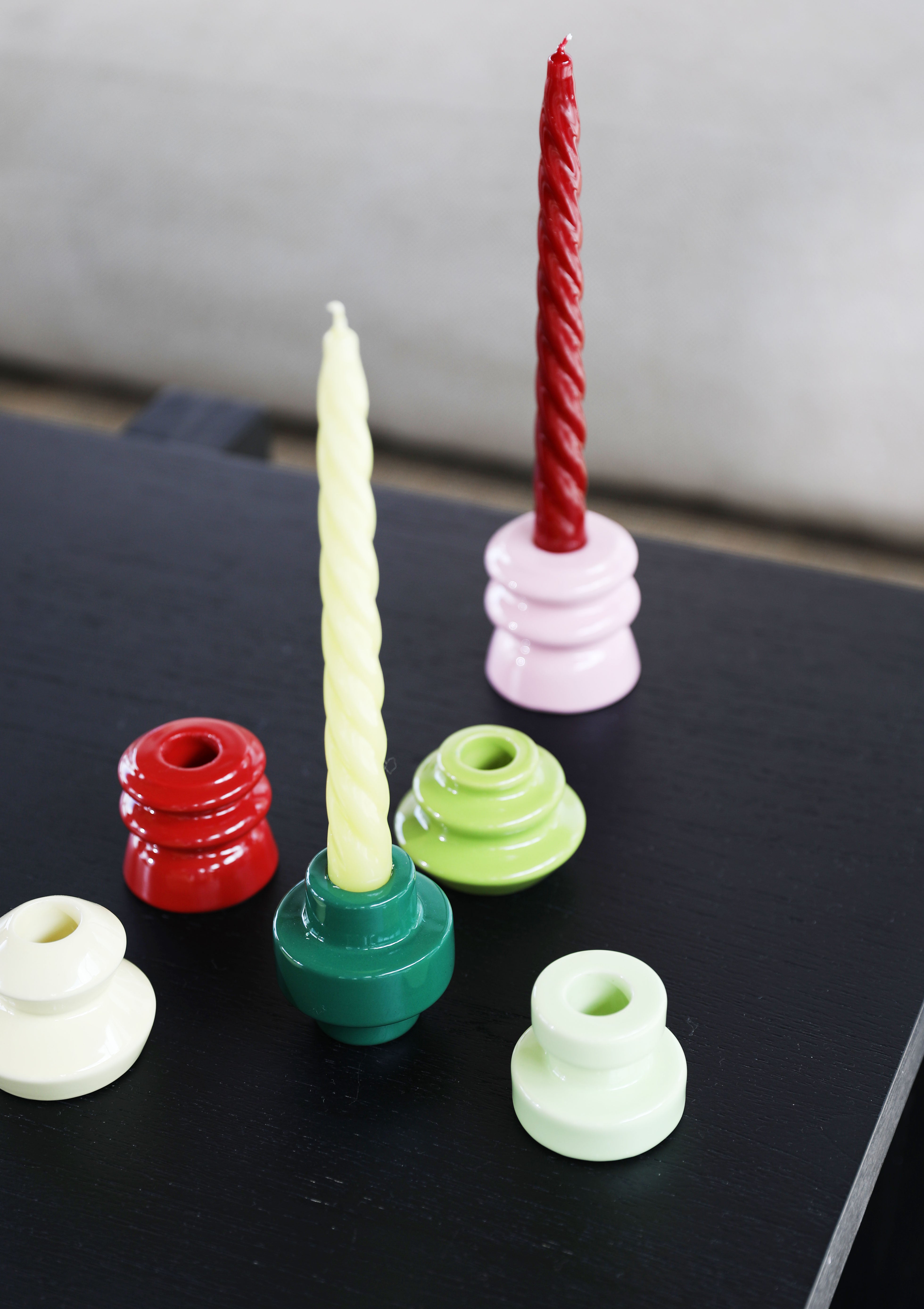 Set von Kerzen BRAVO GREENS grün