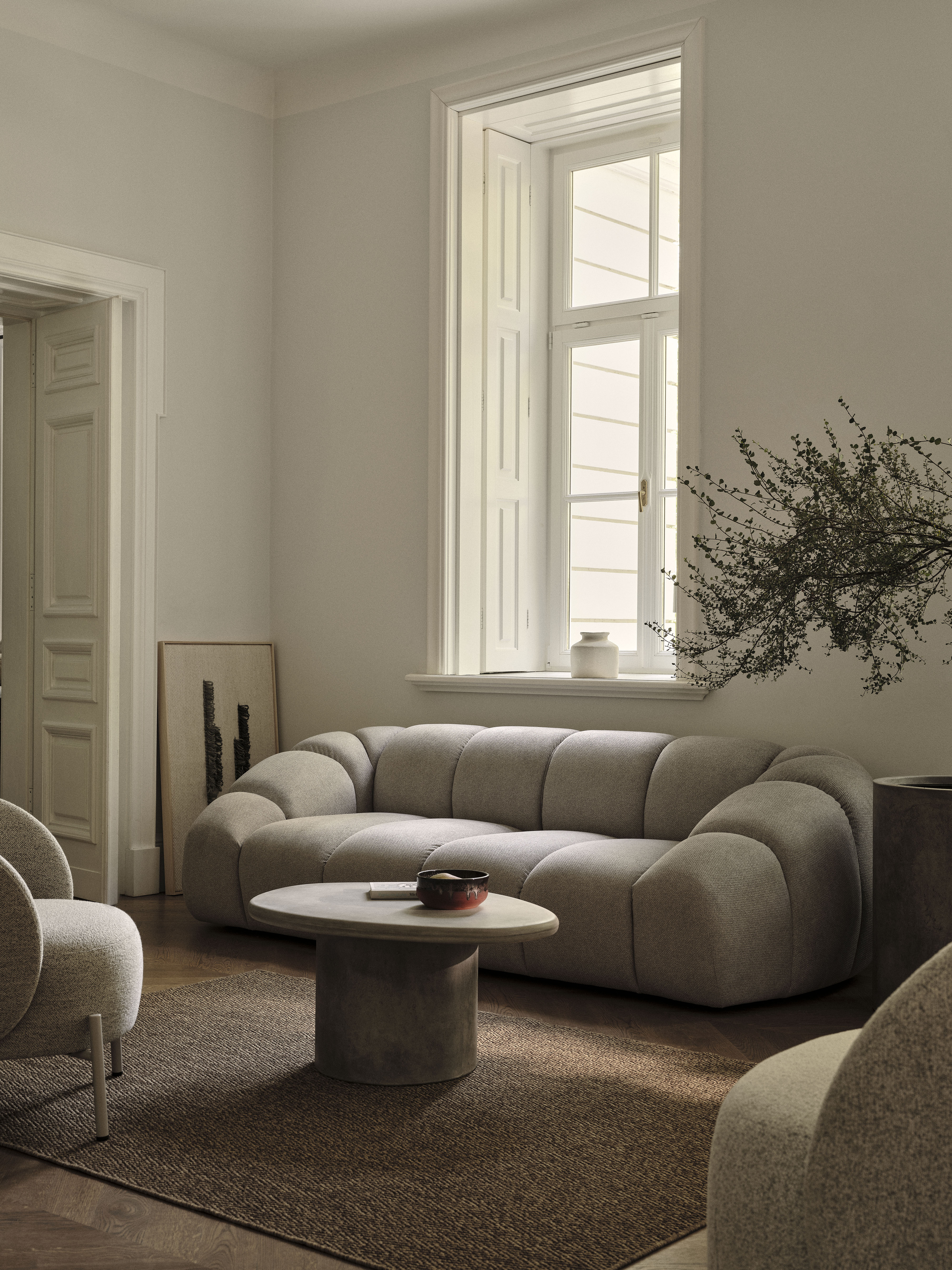 Sofa 3-Sitzer DIANA dunkelbeige Chenille