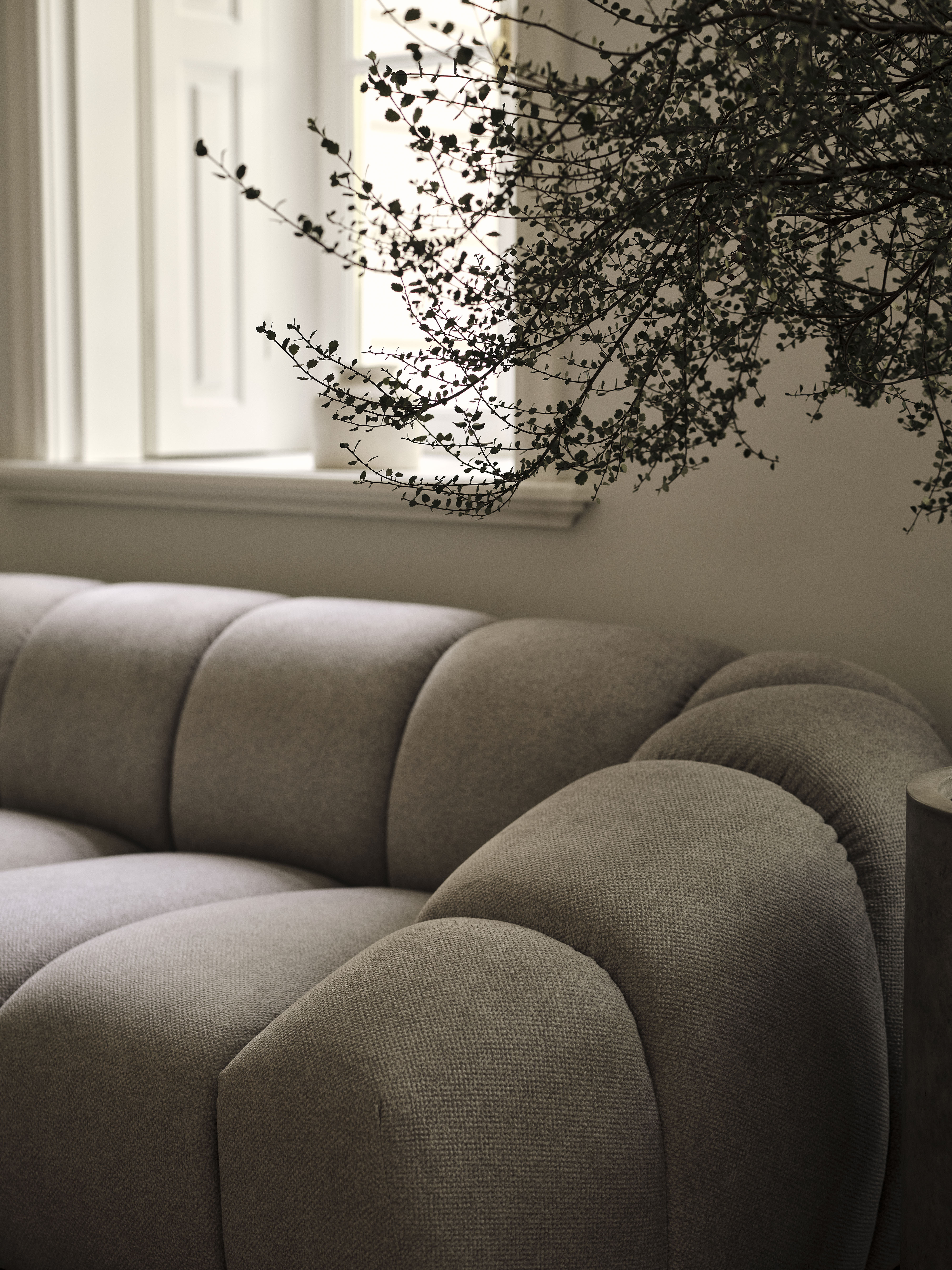 Sofa 3-Sitzer DIANA dunkelbeige Chenille