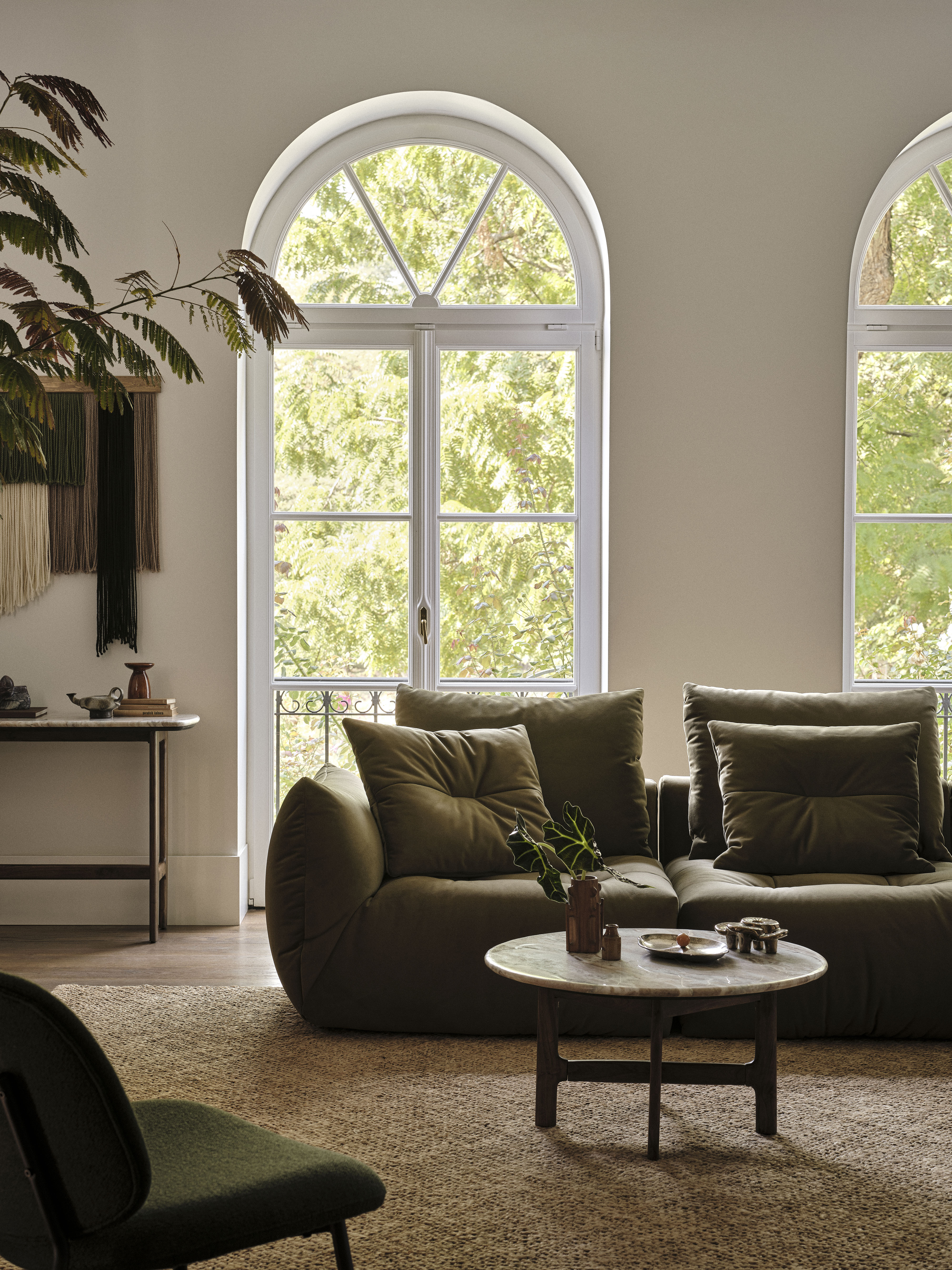 Modular Velvet Corner Sofa 3-Seater BLOOM Light Brown