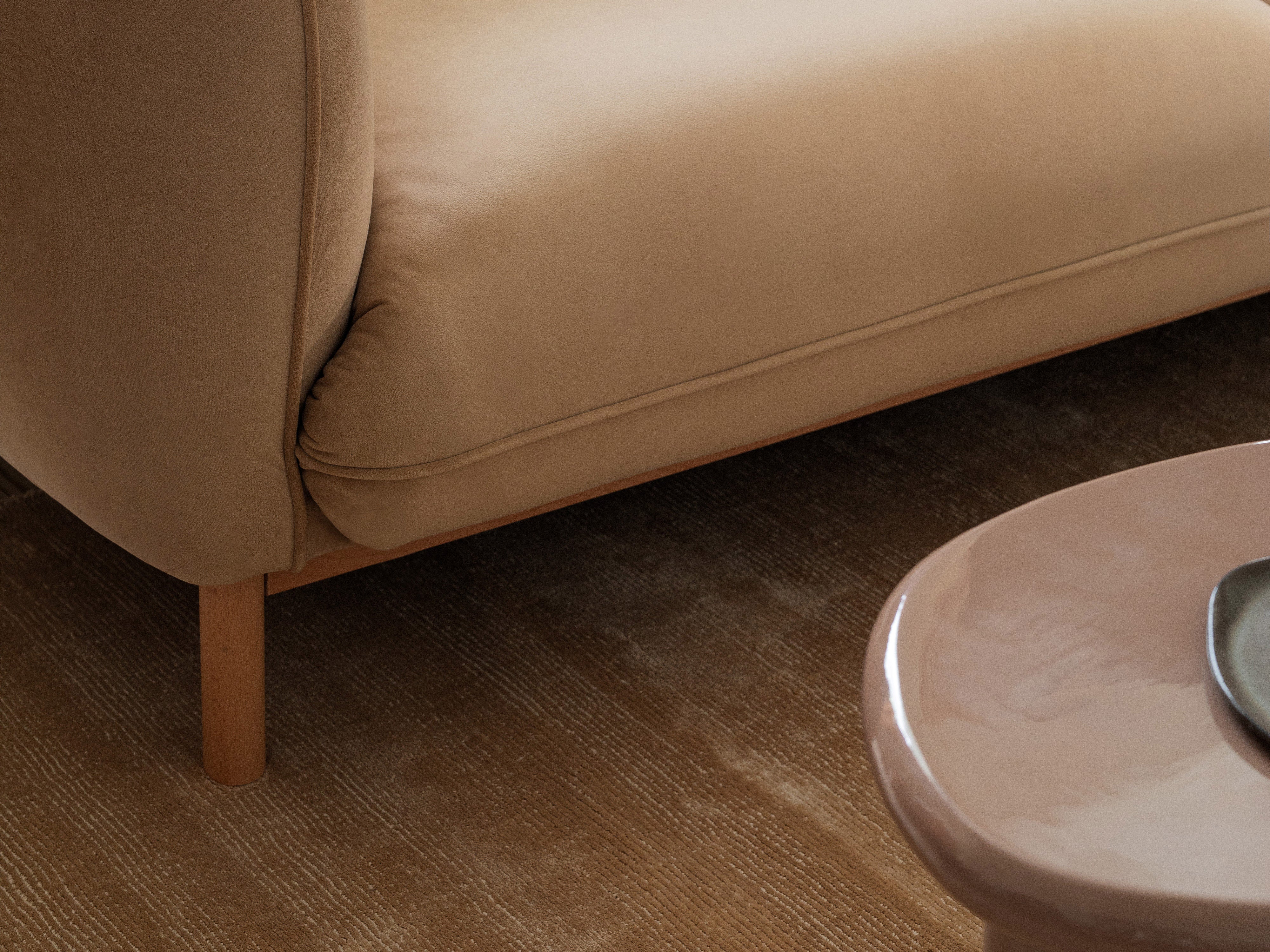 ADA sand velvet 4-seater sofa