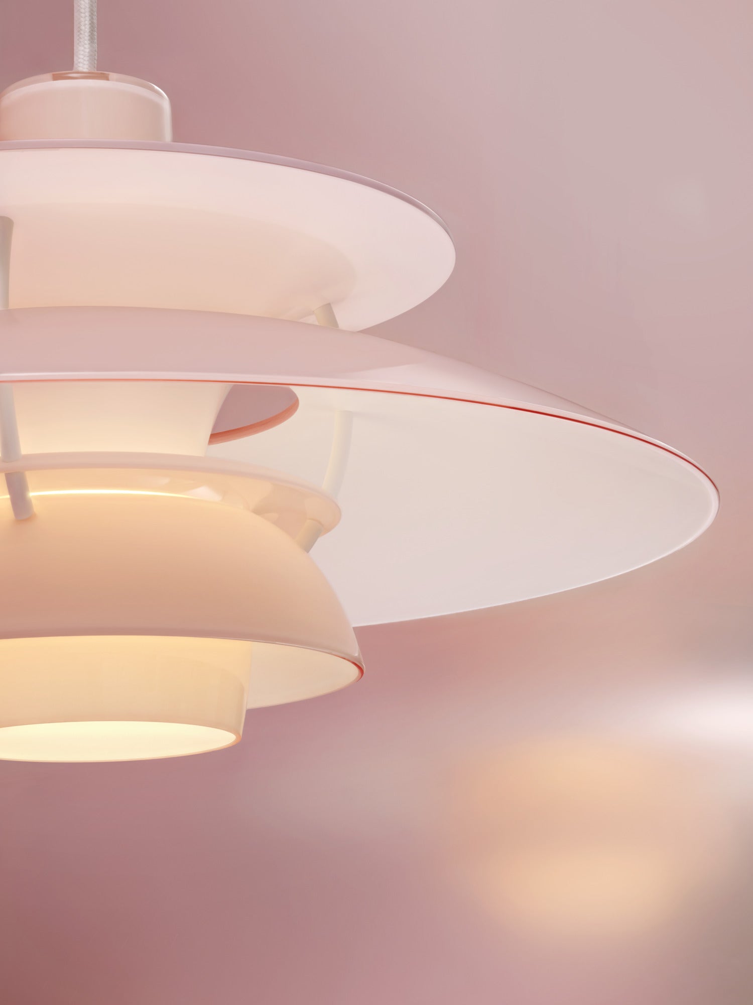 Lampa wisząca PH 5 OPAL jasnoróżowy