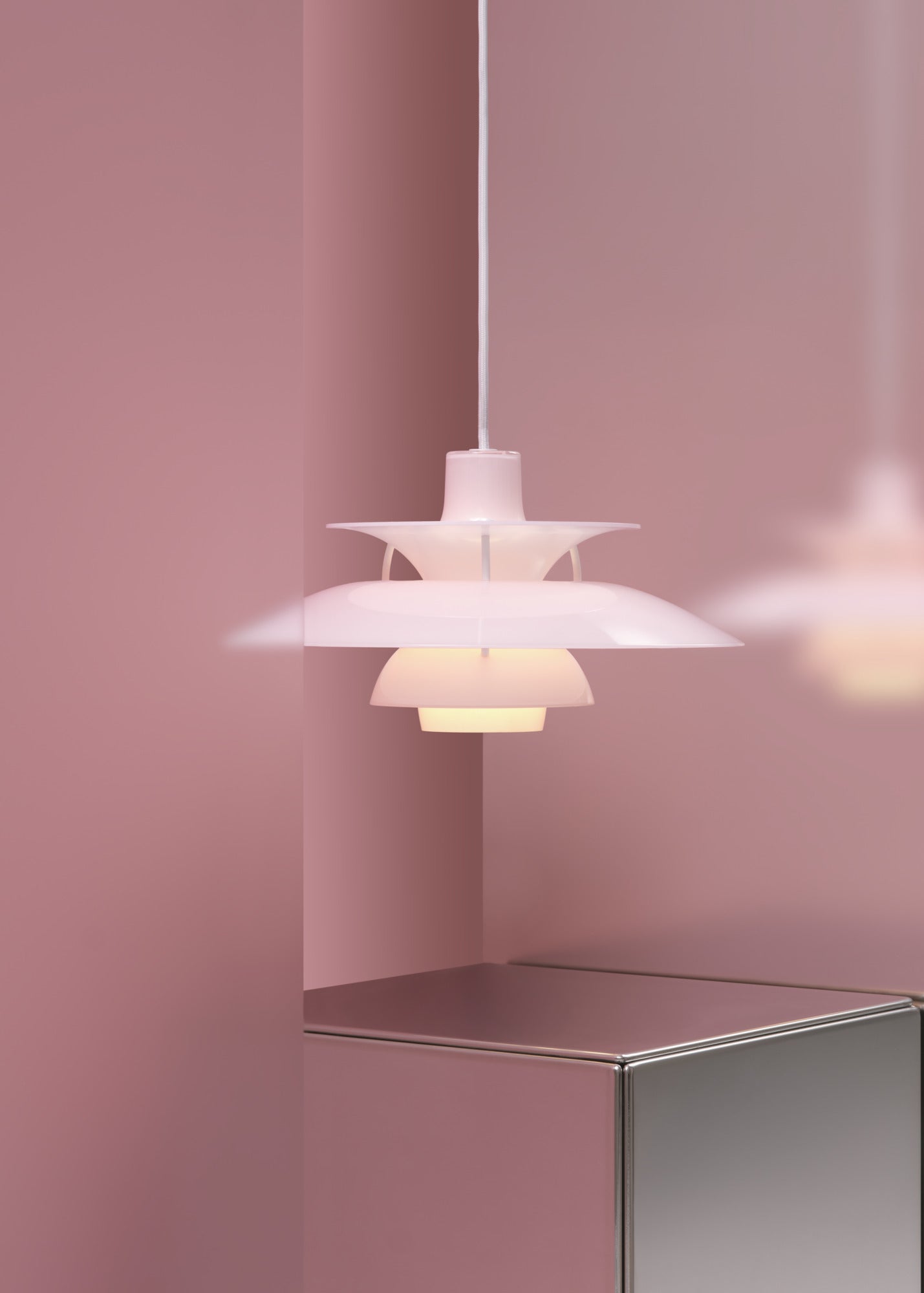 Lampa wisząca PH 5 OPAL jasnoróżowy