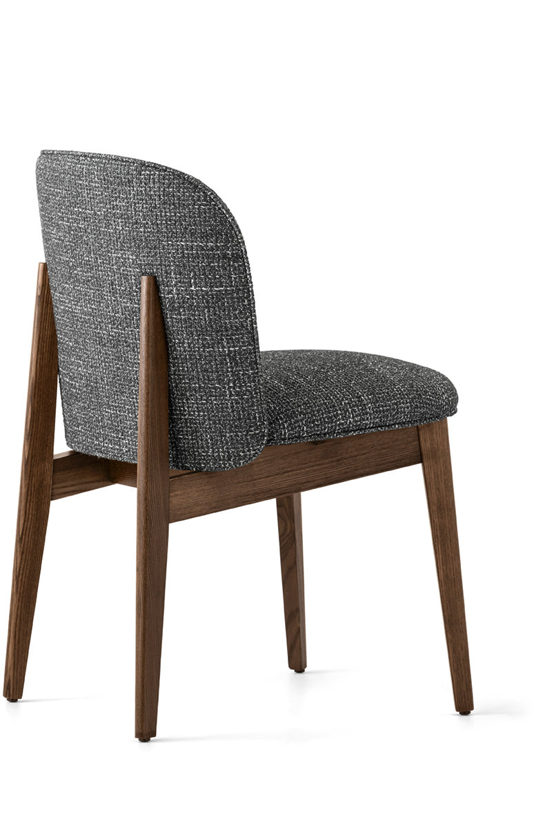 Polsterstuhl ABREY mit dunklem Holzgestell