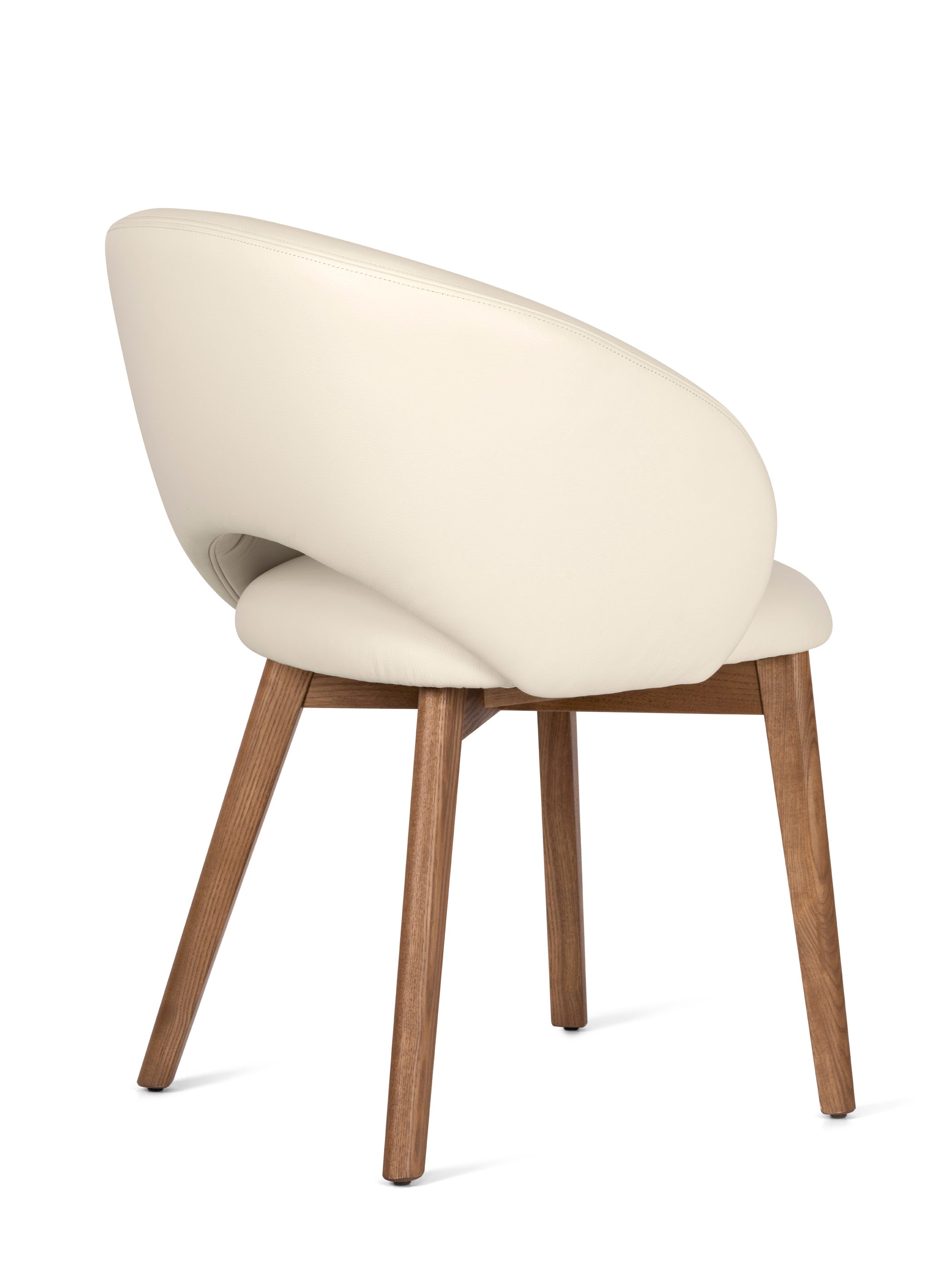 Krzesło ANIME tapicerowane z orzechową podstawą – drewno orzechowe, Calligaris