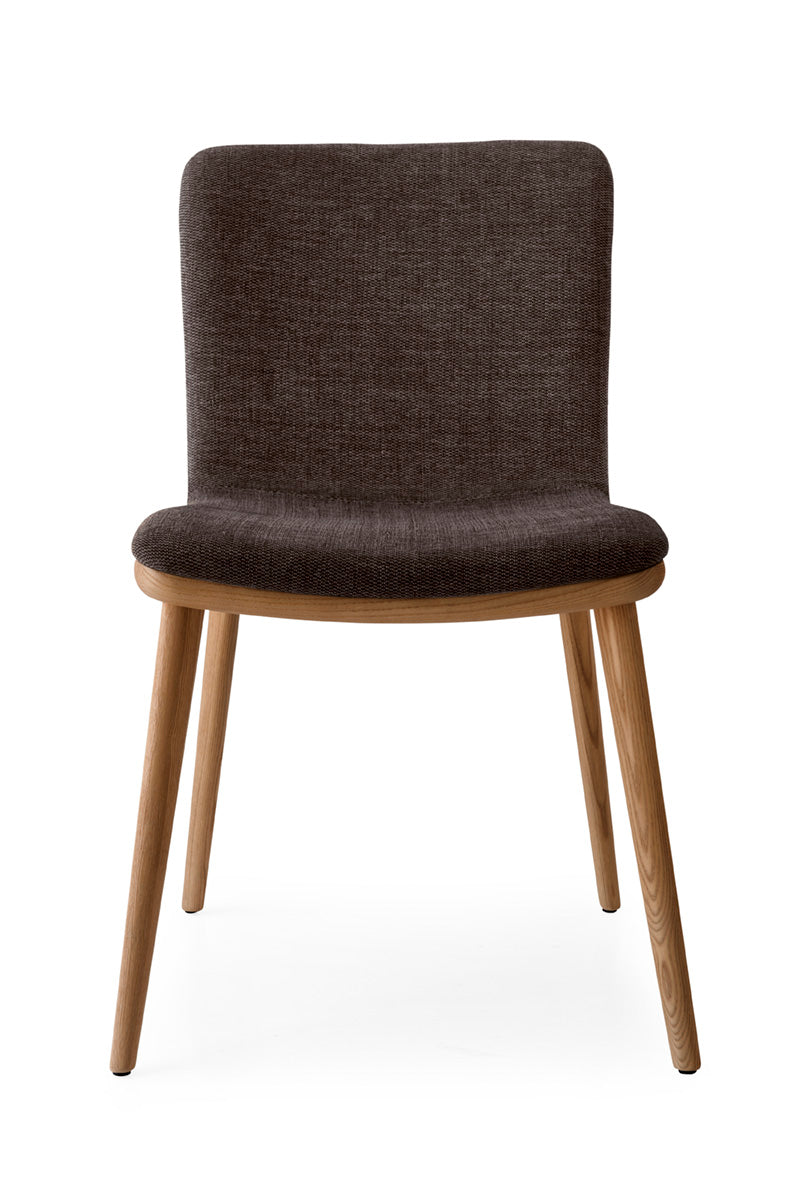 ANNIE upholstered chair with walnut base
