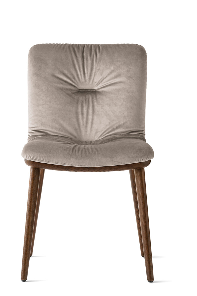 Sessel ANNIE SOFT gepolstert mit dunklem Holzgestell