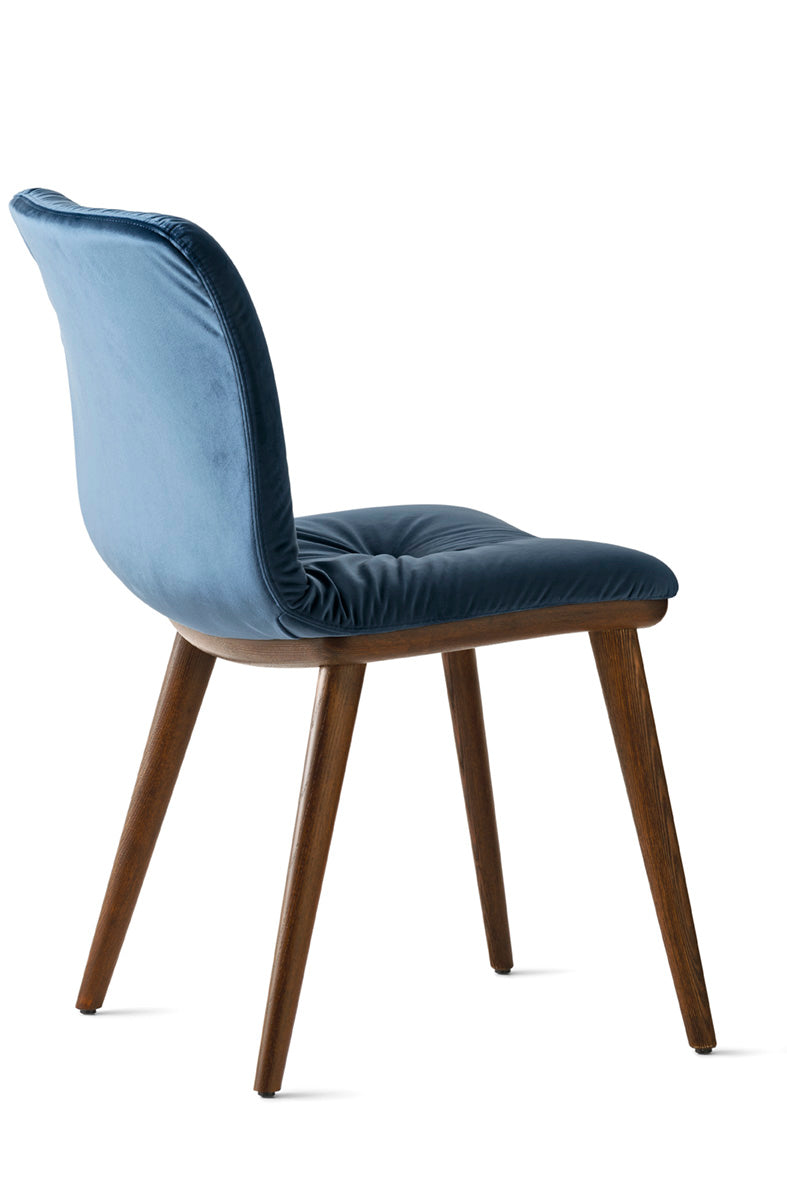 Sessel ANNIE SOFT gepolstert mit dunklem Holzgestell