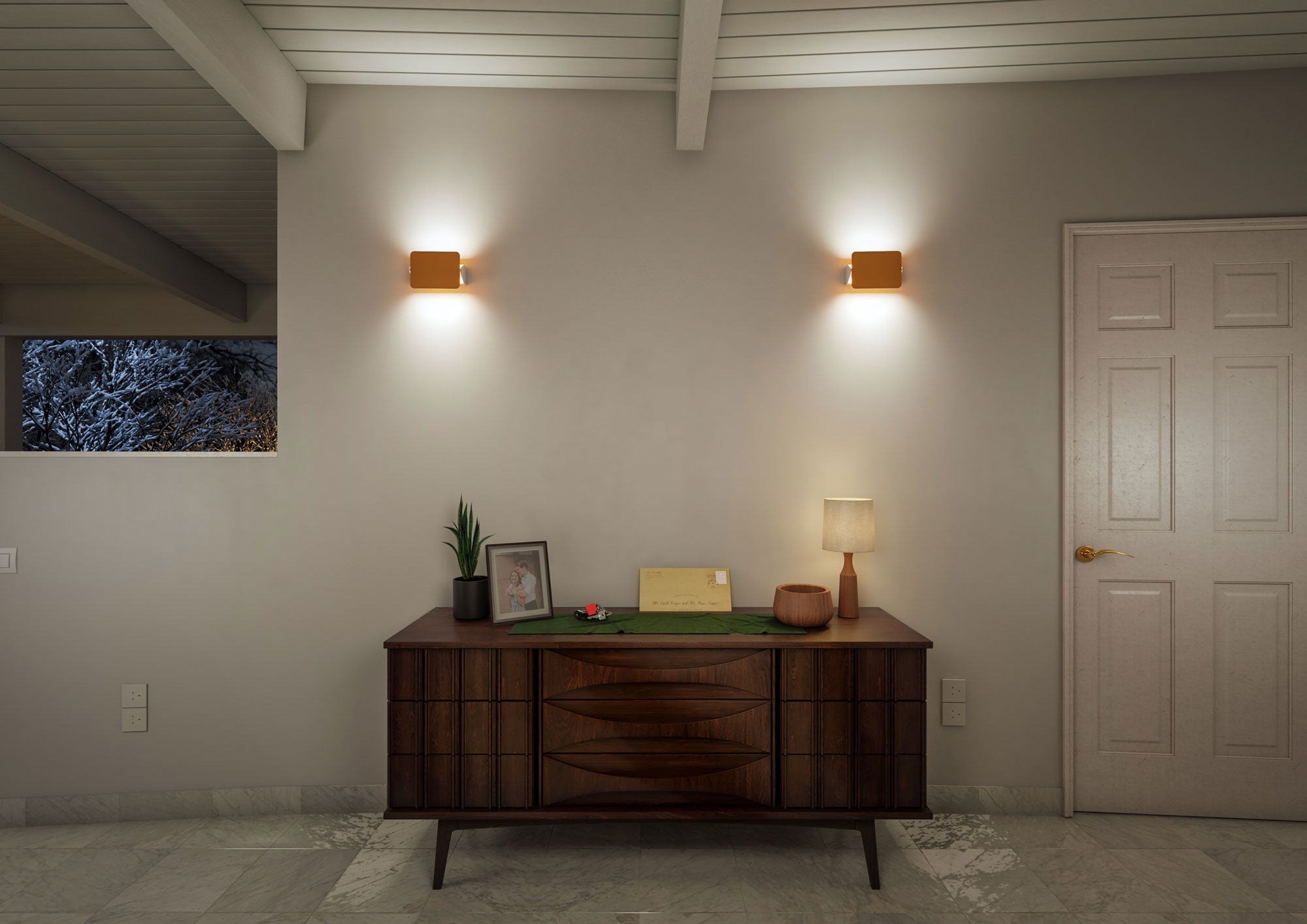 Red Pivoting Shutter Wall Lamp