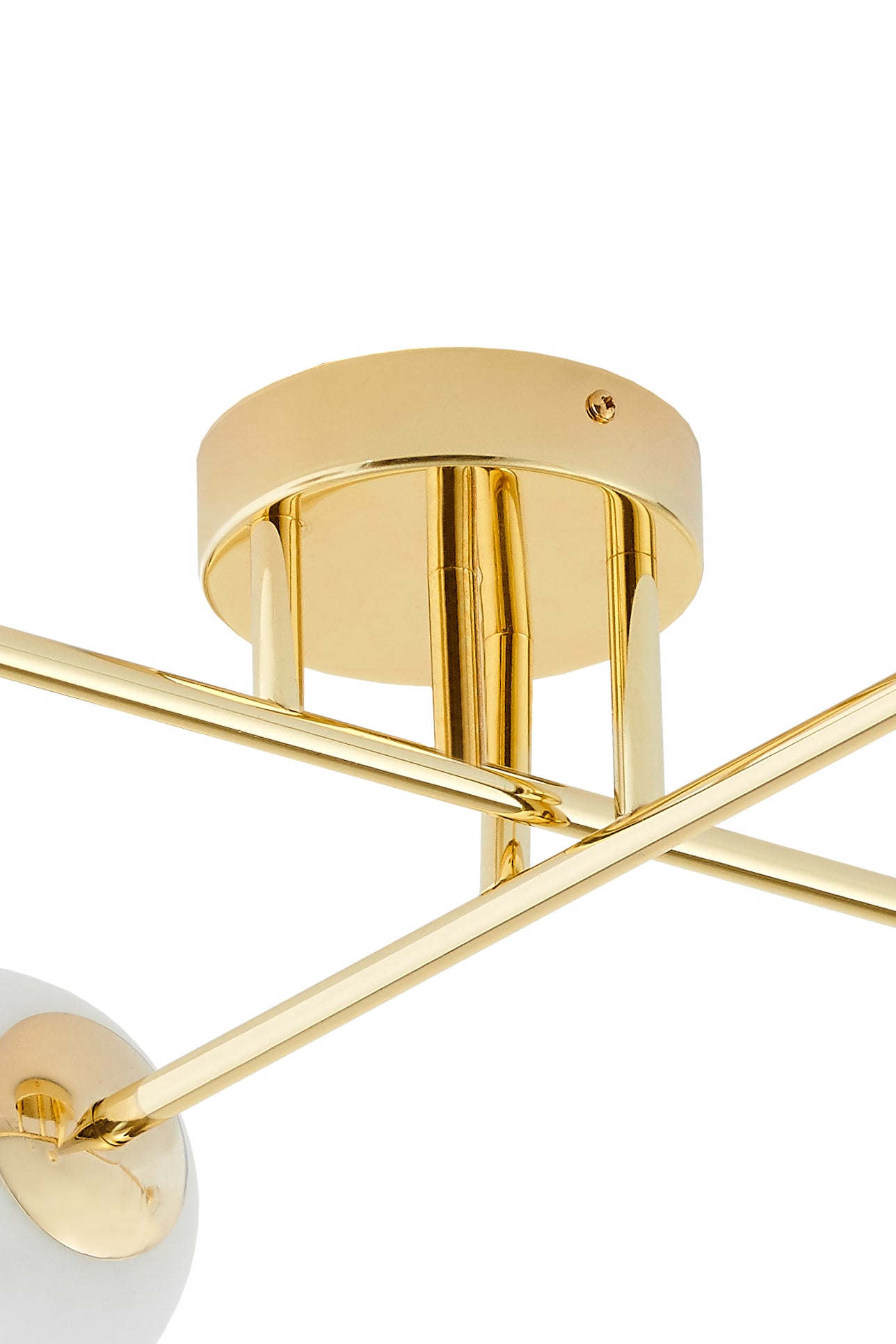 Deckenlampe ASTRA 4 gold mit weißem Schirm