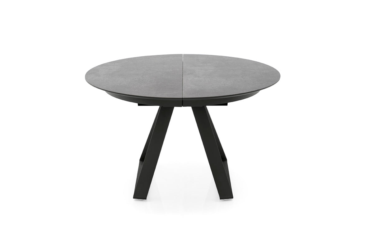 Round extendable table ATLANTE gray top with black base