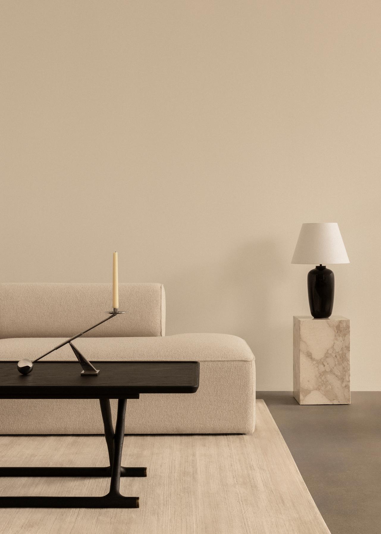 TORSO table lamp black ceramic with white shade