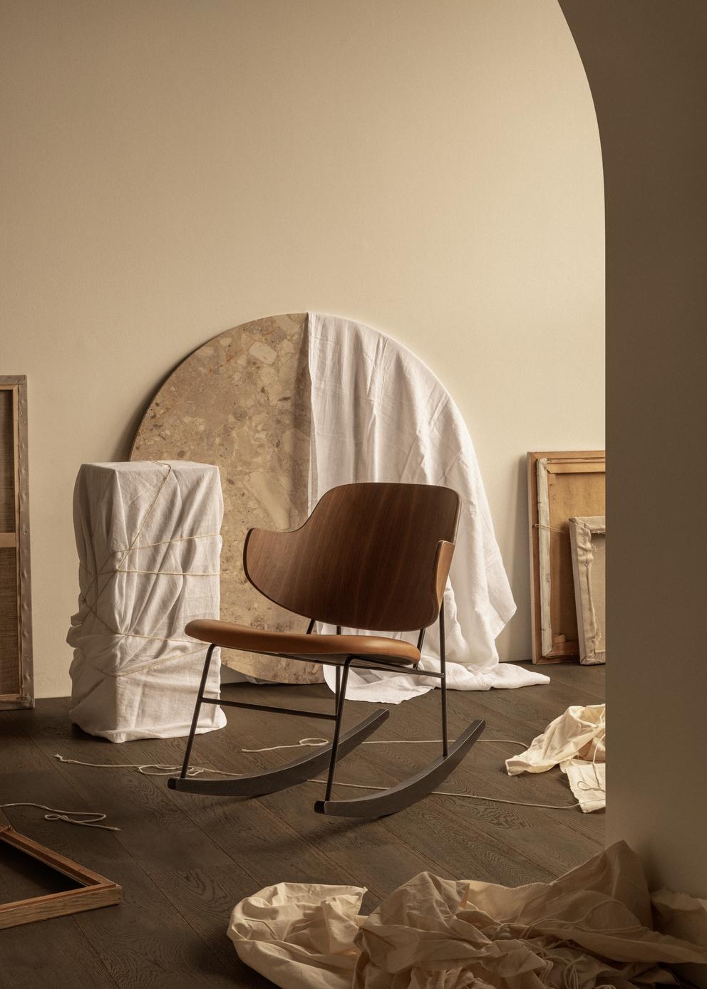 Schaukelstuhl PENGUIN furnier in Nussbaum