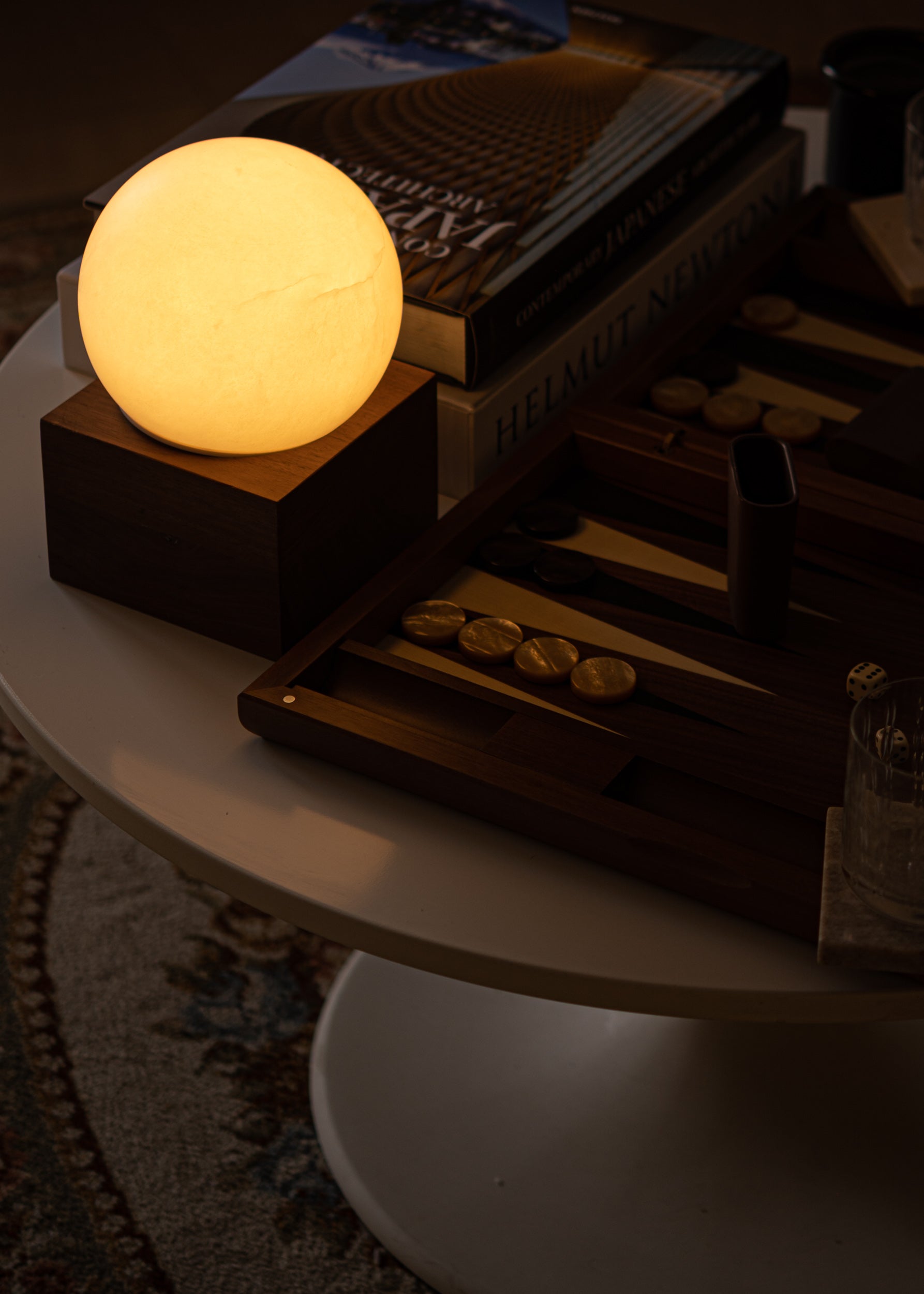 Portable Lamp AUGURISTO White Alabaster