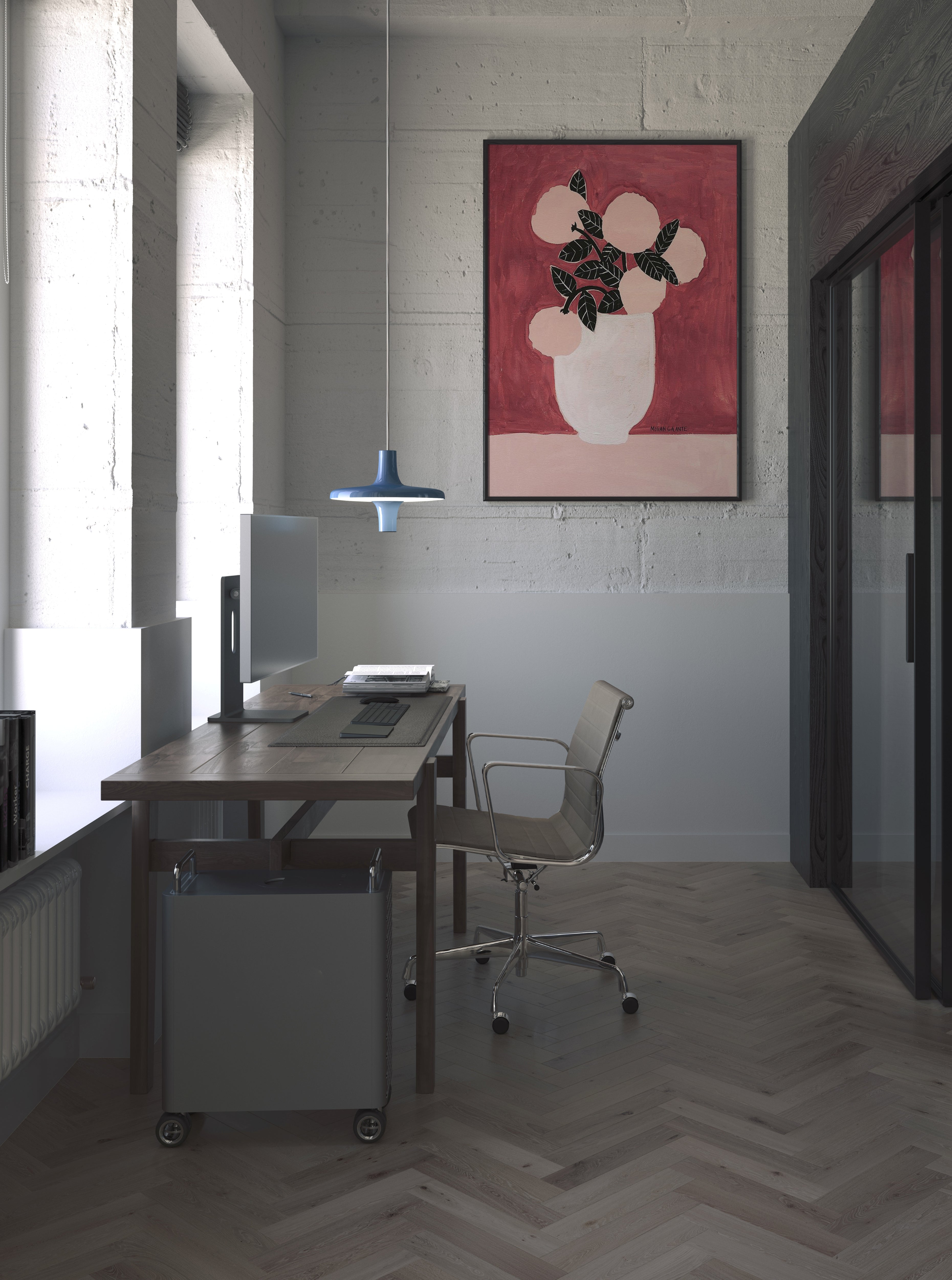 AVRO pendant lamp in glossy orange