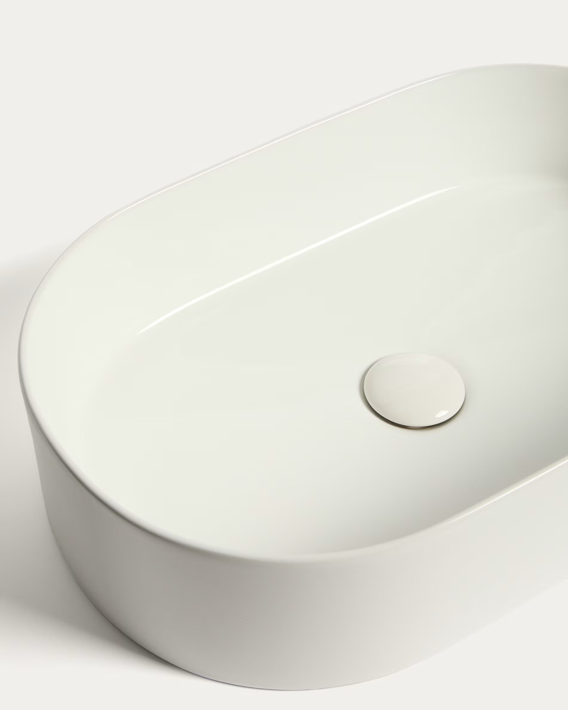 Oval countertop sink OVARA white ceramic