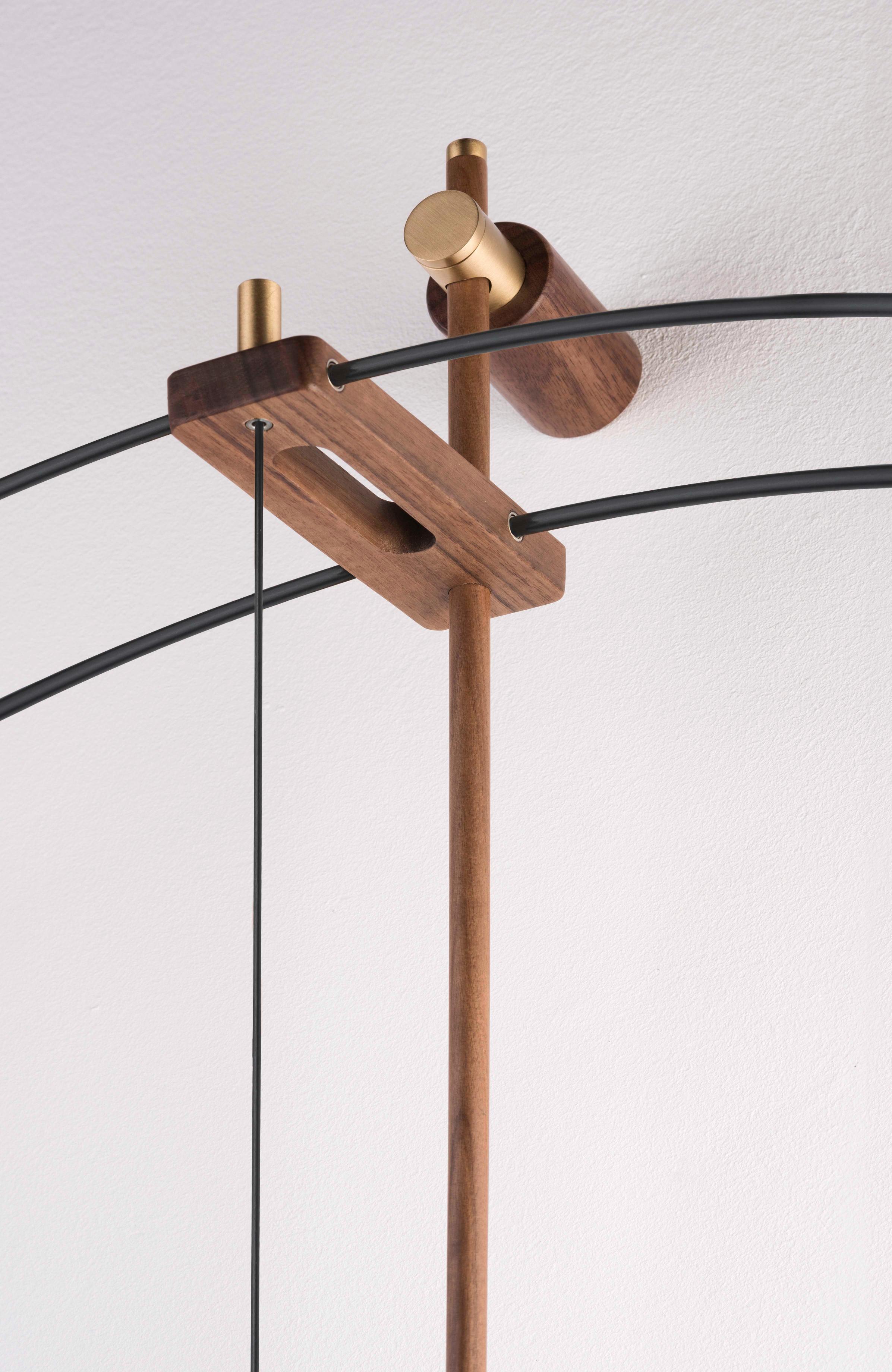 BARCELONA PREMIUM wall clock walnut wood with black