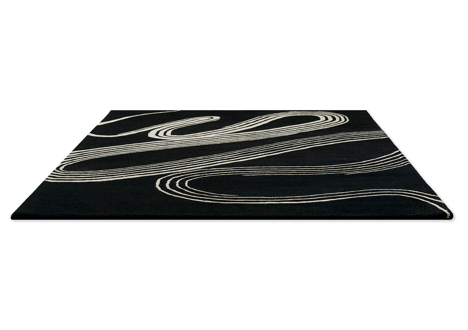 DECOR FLOW black rug with beige pattern