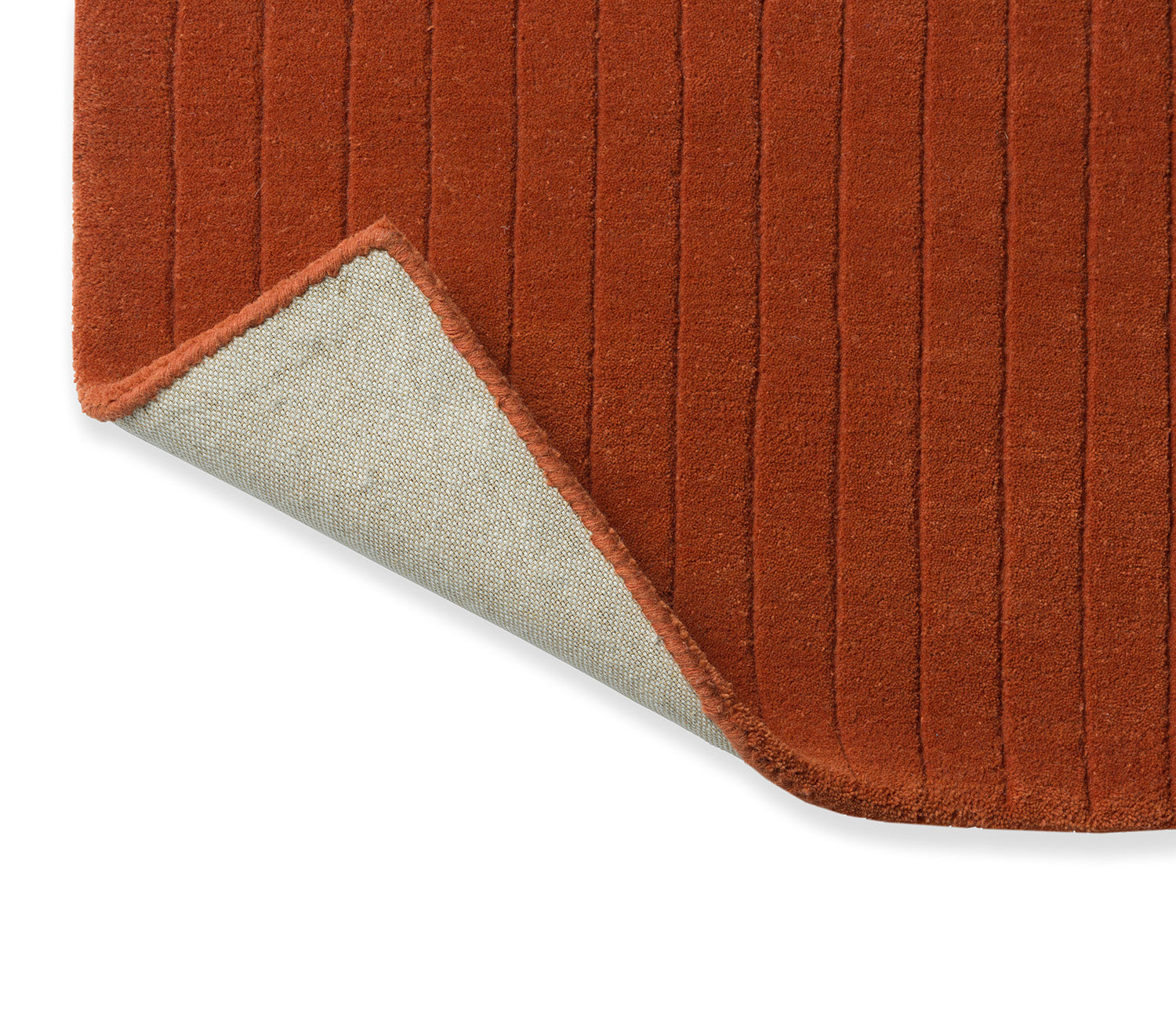 DECOR RHYTHM orange rug with beige and green
