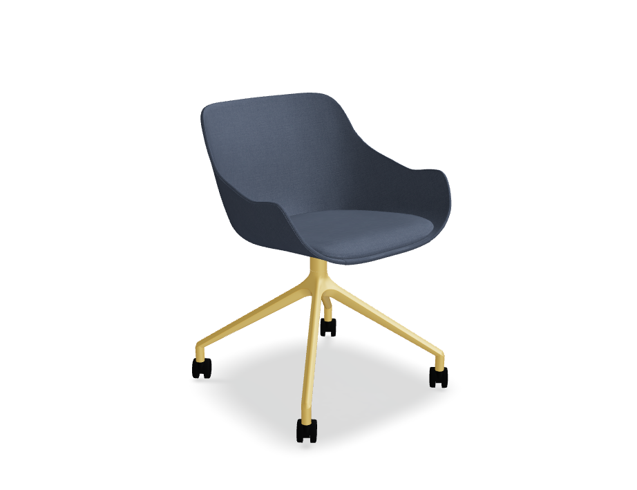 Baltic classic swivel chair aluminum base with wheels for hard surface