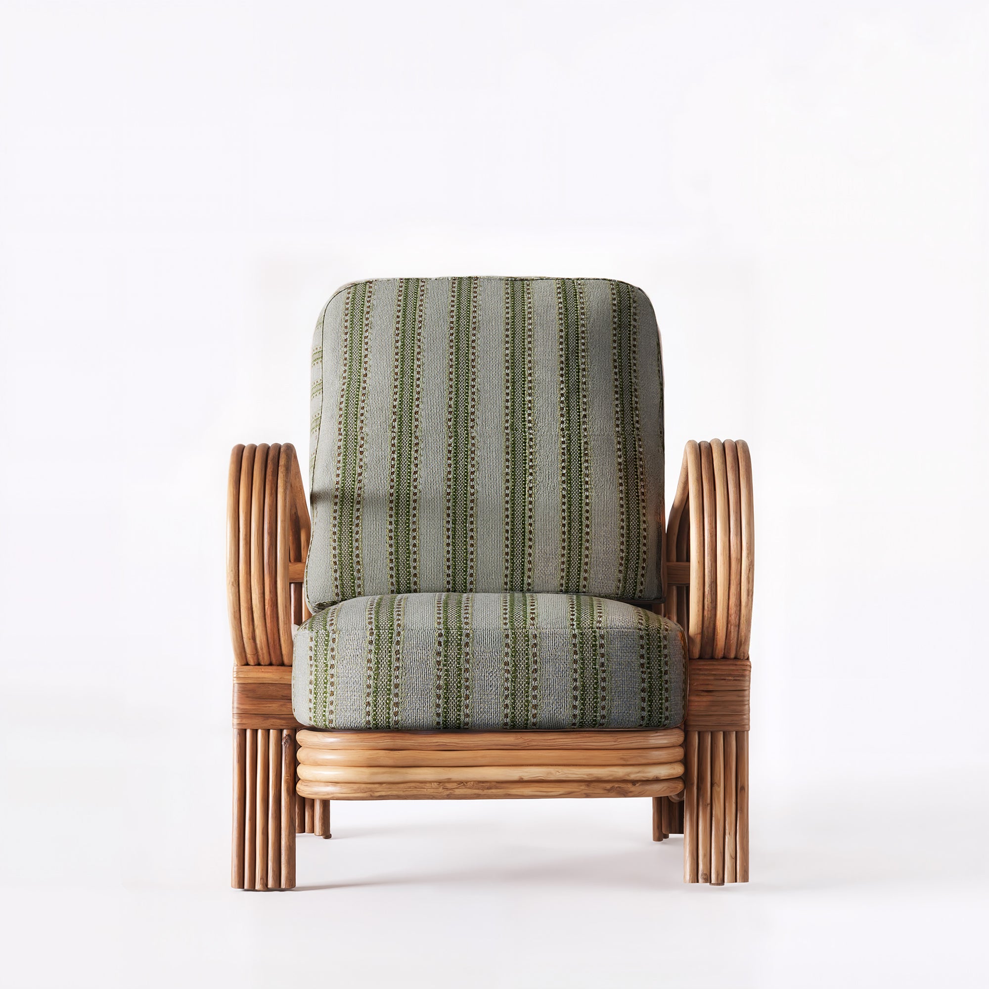 Sessel BAMBOO grün mit gebeiztem Bambus