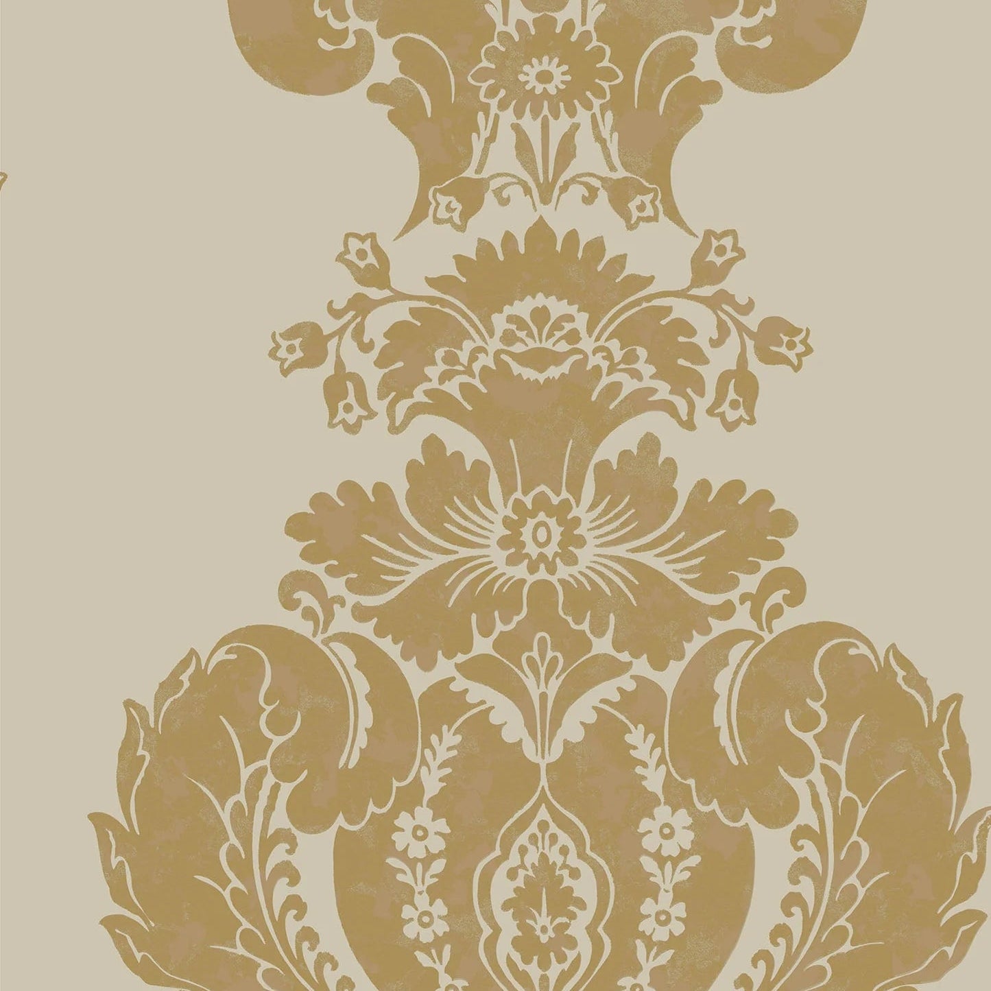 Metallic wallpaper with ornaments ALBEMARLE - Baudelaire metallic gold on cream