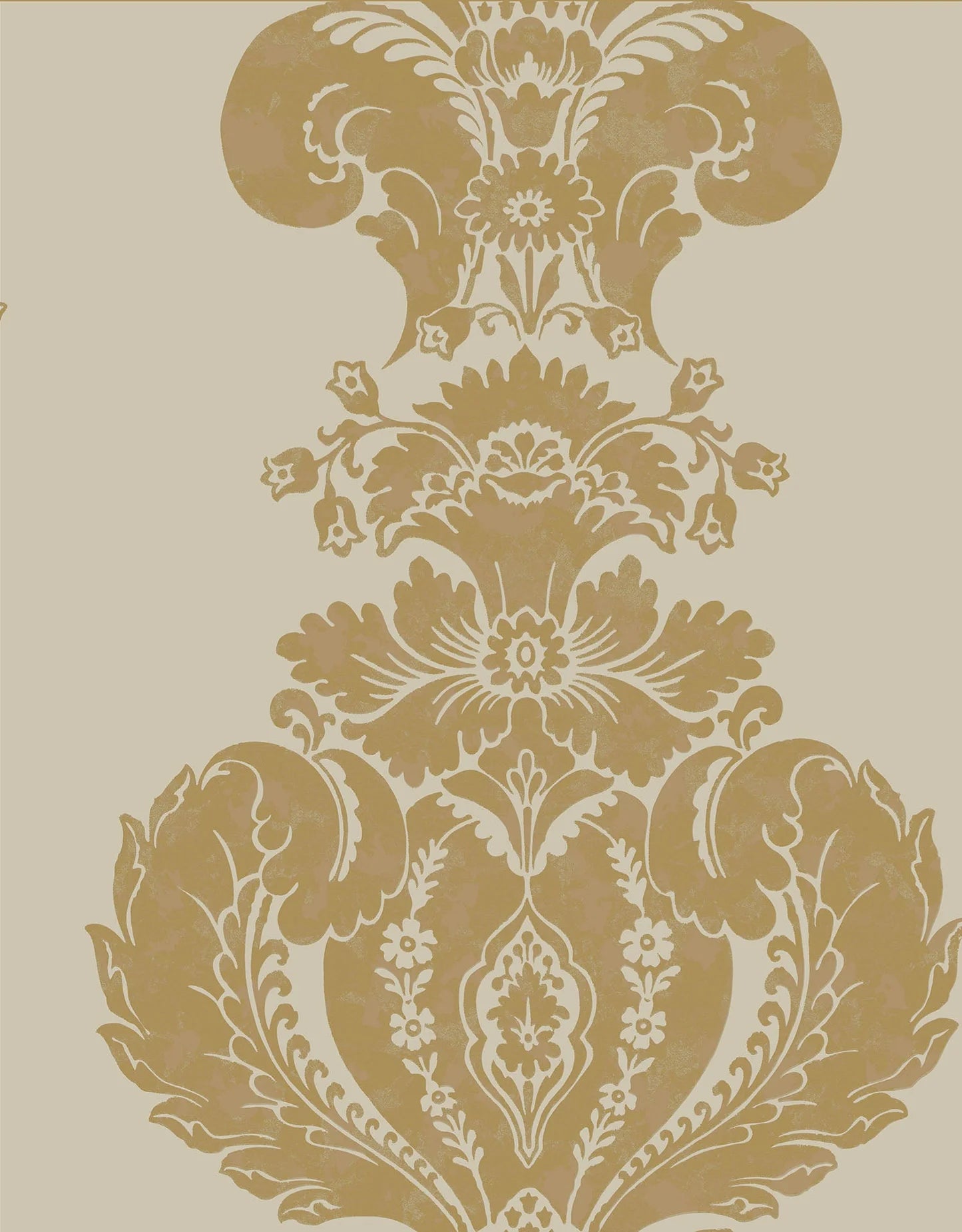 Metallic wallpaper with ornaments ALBEMARLE - Baudelaire metallic gold on cream