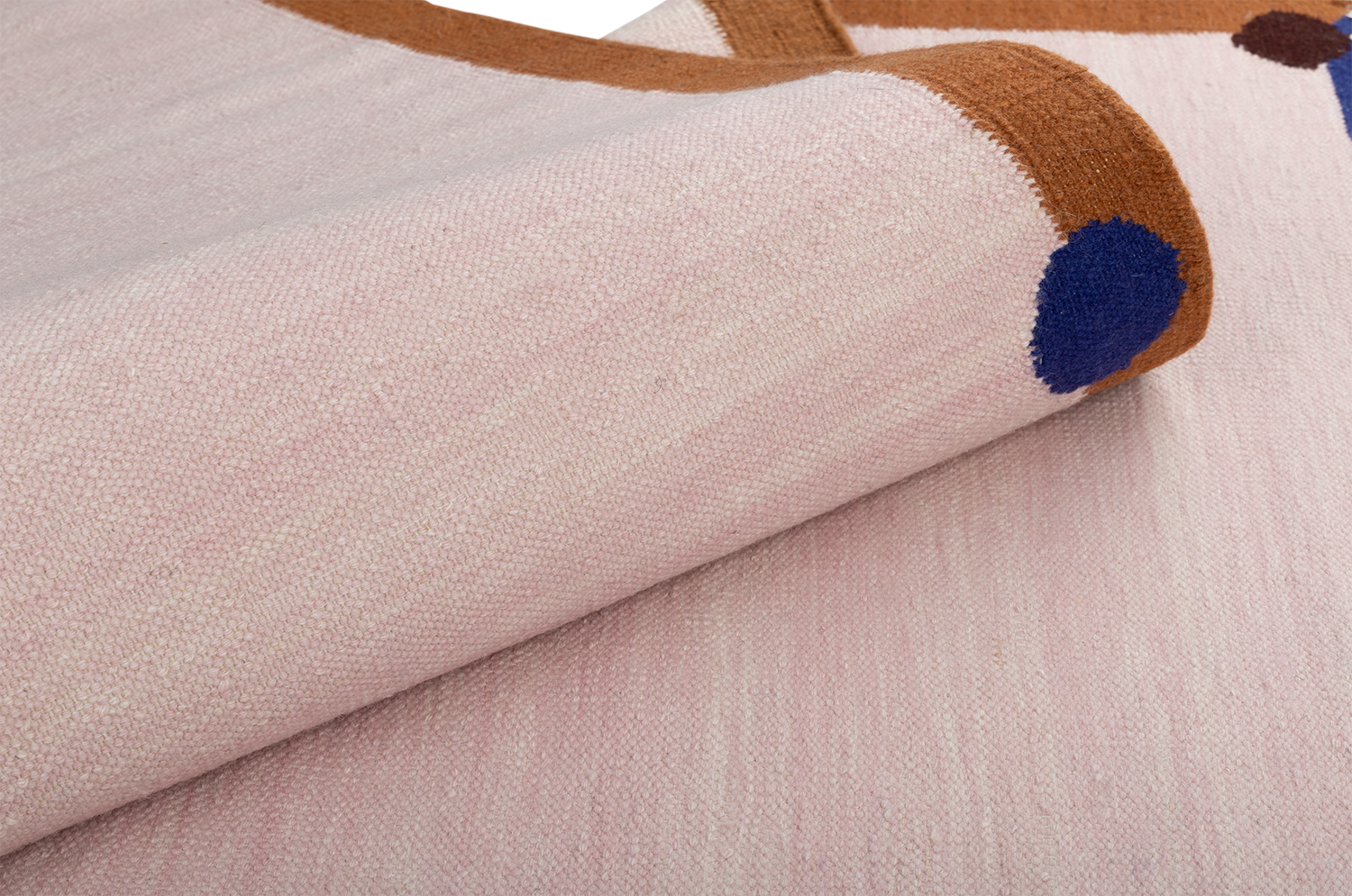 BERLIN rug in pink with orange and navy