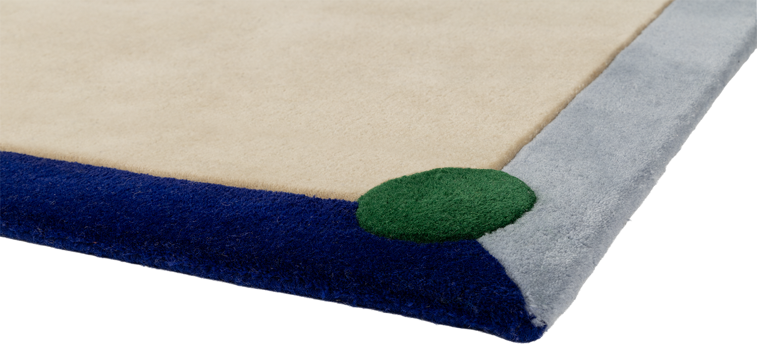BERLIN Beige Rug with Blue and Green